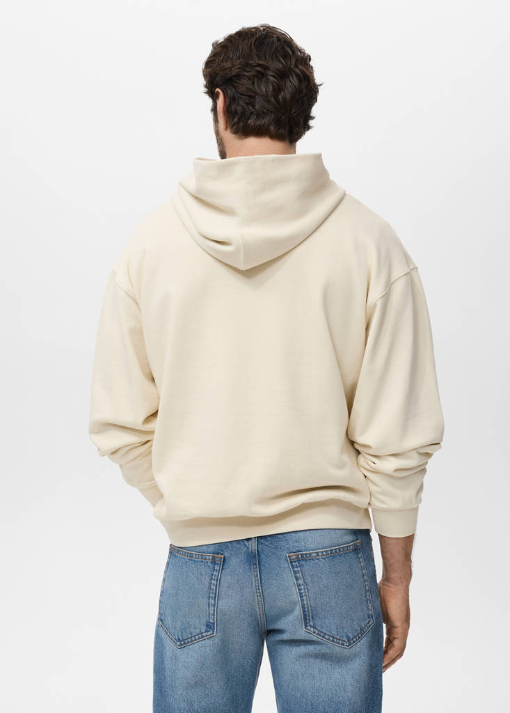 Graphic hooded sweatshirt — Ecru