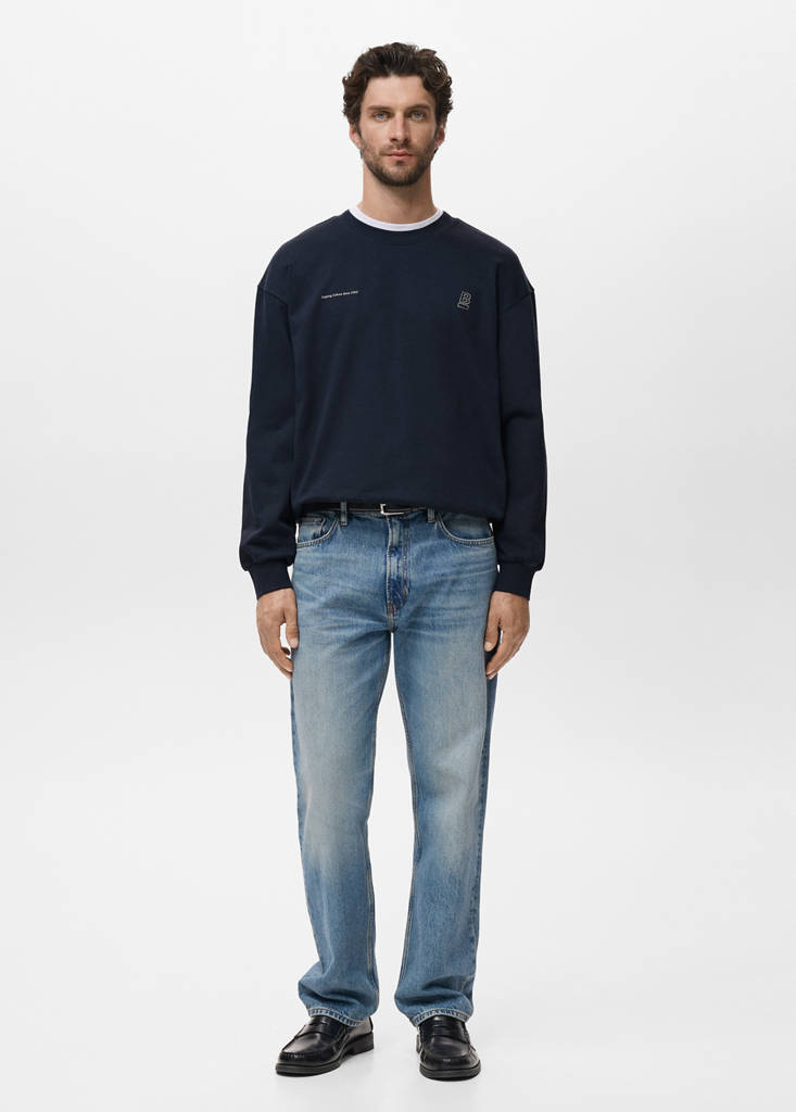 100% cotton sweatshirt text