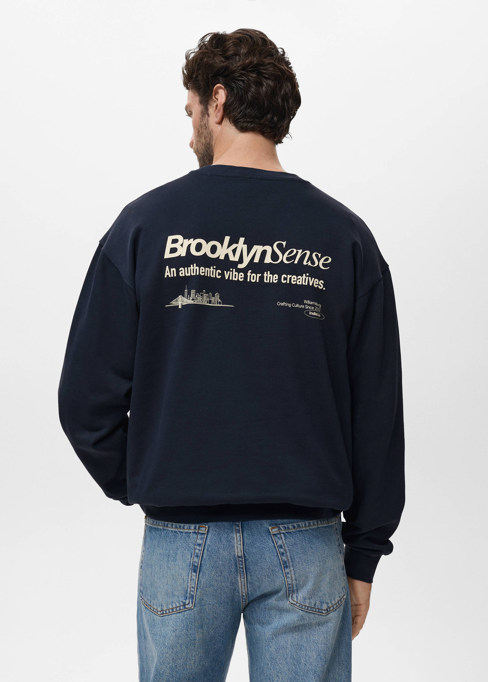 100% cotton sweatshirt text - Reverse of the article