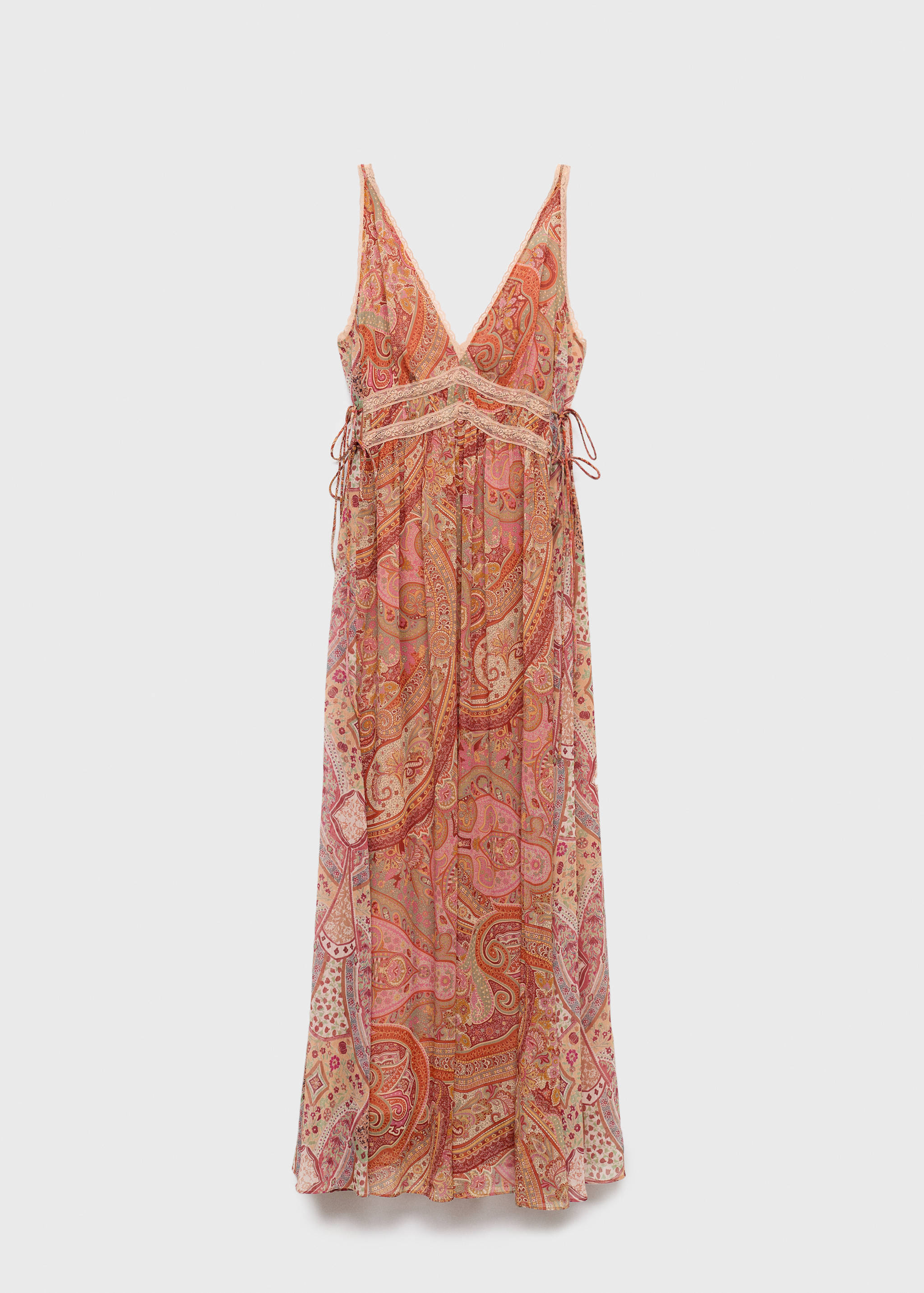 Paisley-print dress with lace trim - Article without model