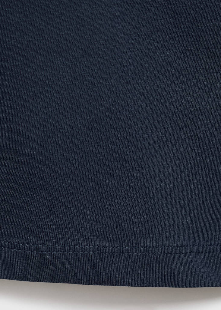 Printed cotton-blend t-shirt — Navy