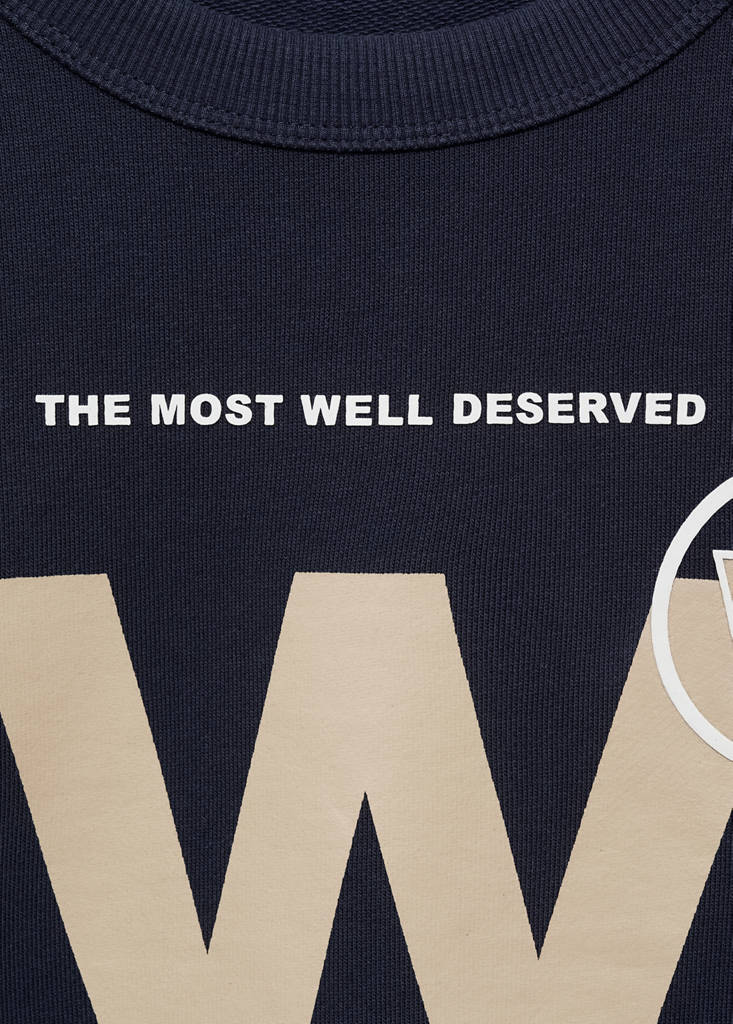 Printed cotton sweatshirt — Navy