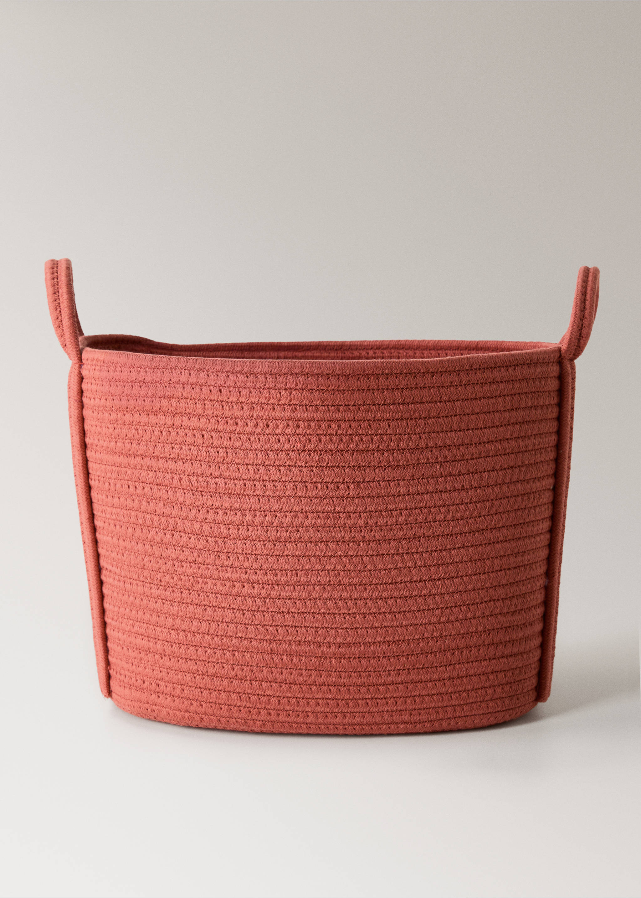 Large children's cotton basket with handles - Article without model, Coral Red. Ref: 17014785-00.