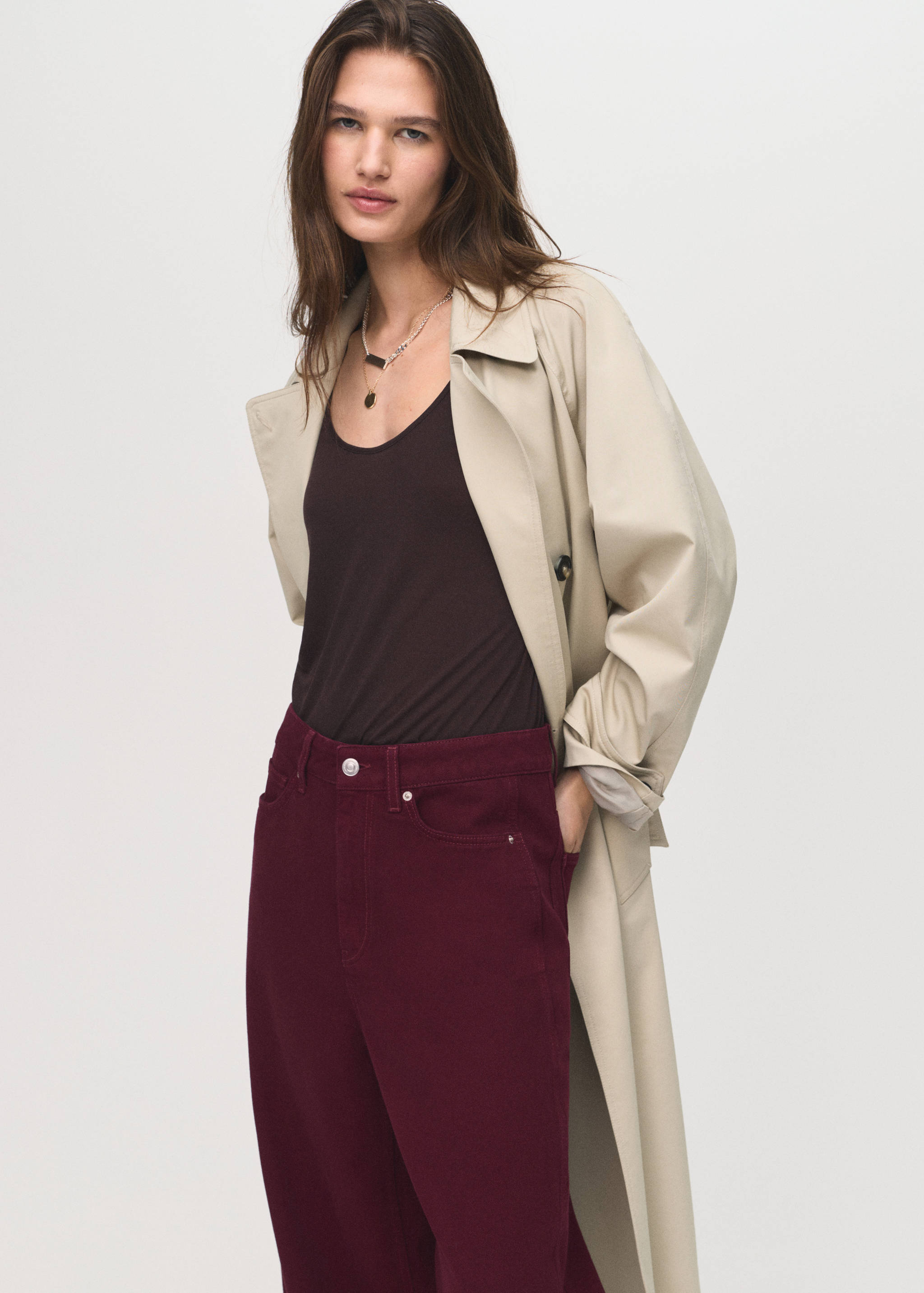 High-waisted barrel jeans - Details of the article 1