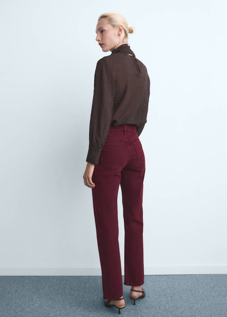 Matilda medium-rise straight-fit jeans — Wine