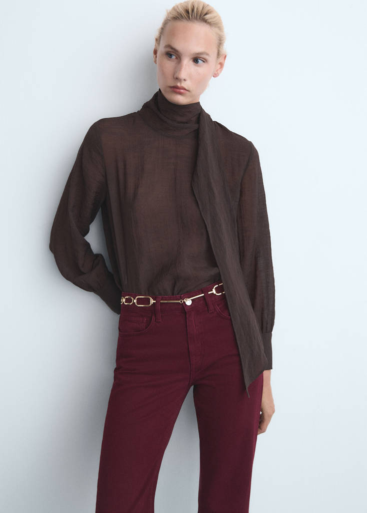 Matilda medium-rise straight-fit jeans — Wine