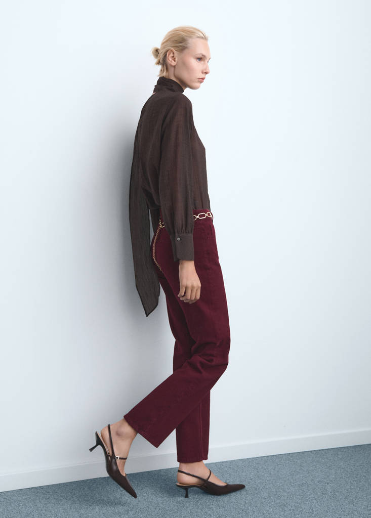 Matilda medium-rise straight-fit jeans — Wine