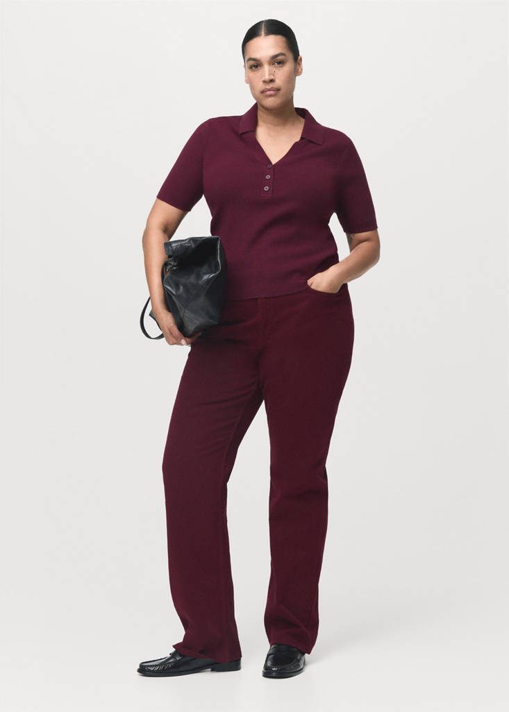 Matilda medium-rise straight-fit jeans — Wine