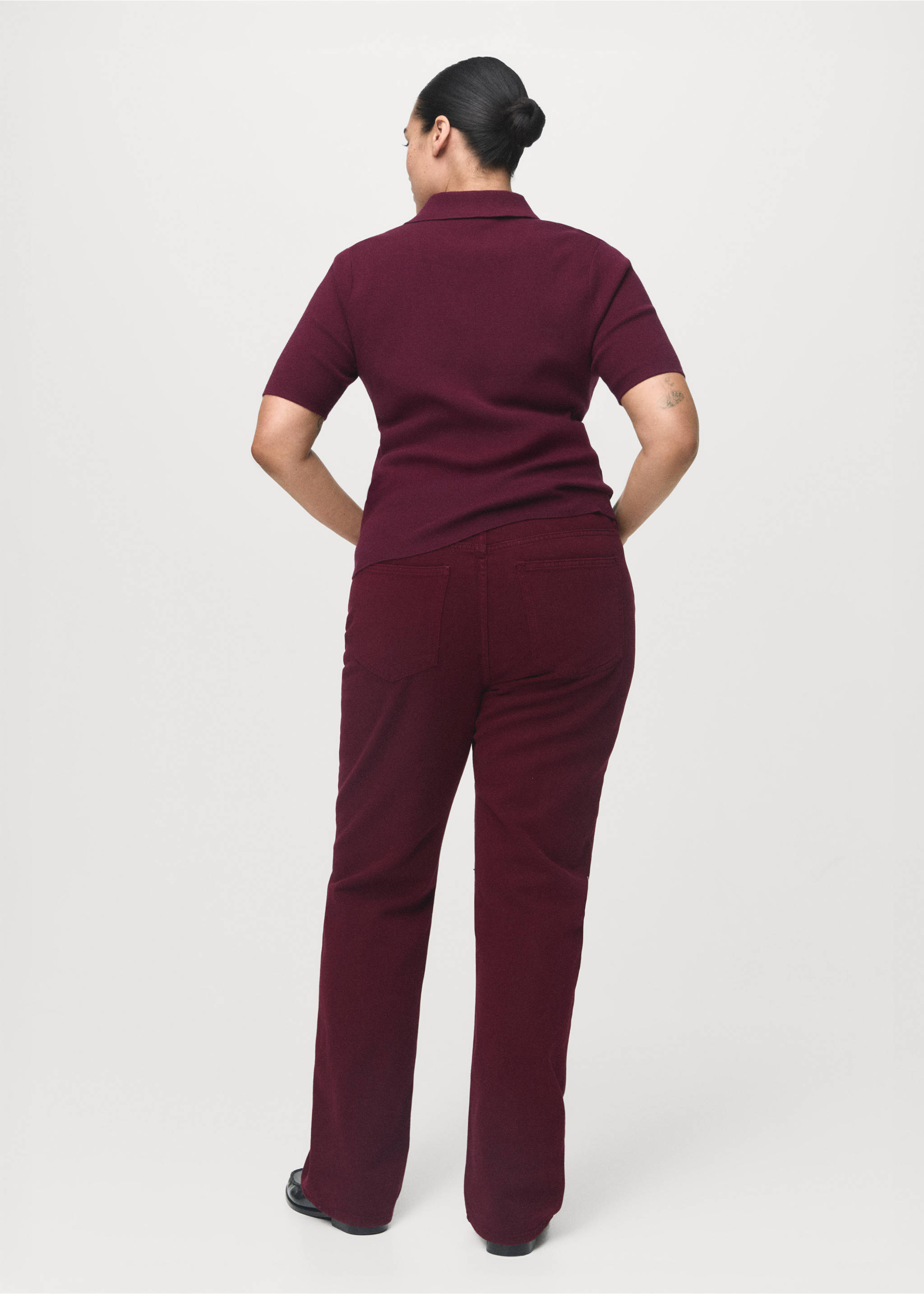 Jean Matilda droit taille normale - Détail de l'article 4, Lie de vin. Ref: 17014793-00.