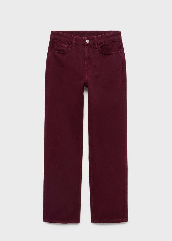 Matilda medium-rise straight-fit jeans — Wine