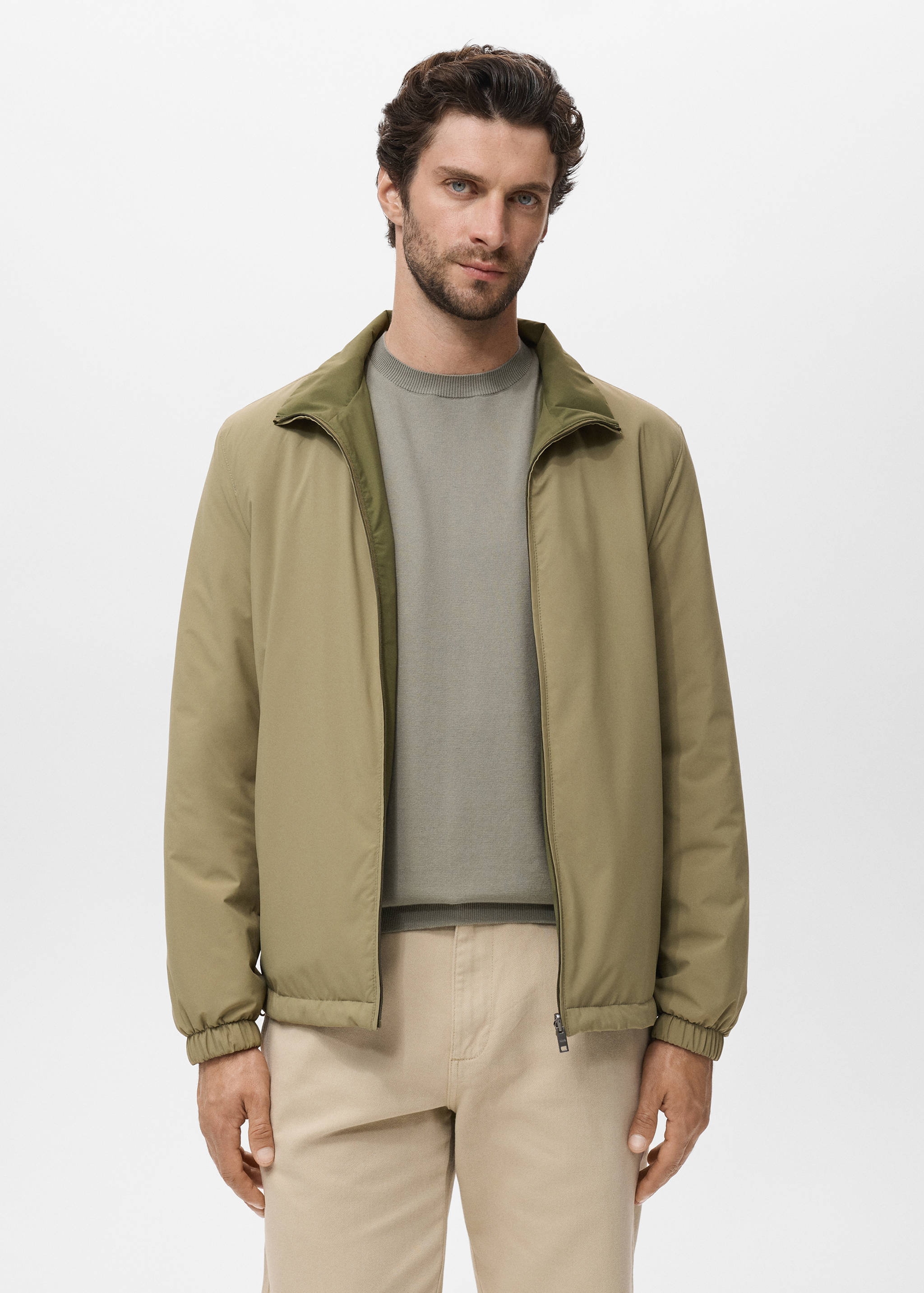 Reversible quilted water-repellent reversible jacket - Medium plane