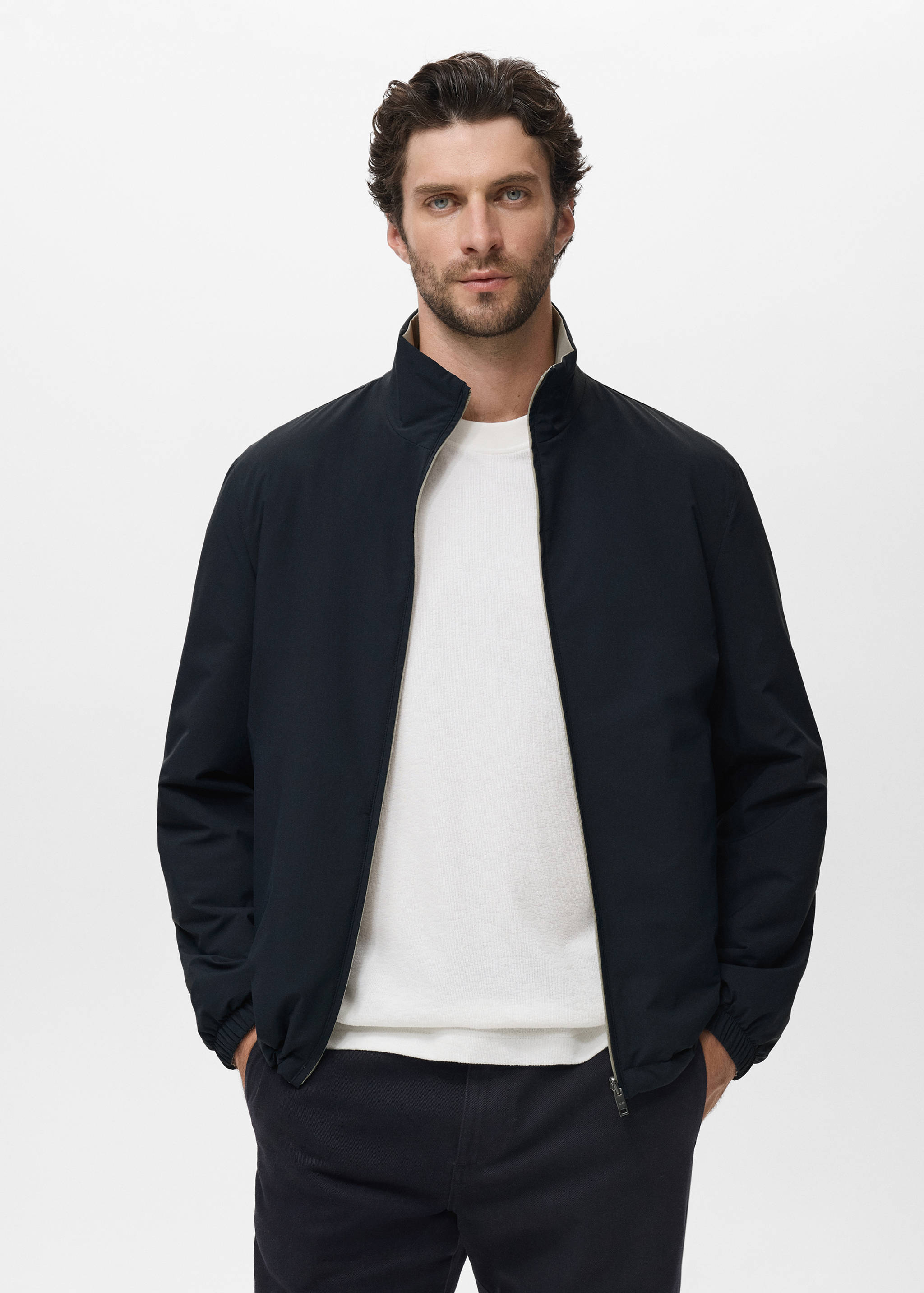 Reversible quilted water-repellent reversible jacket - Medium plane