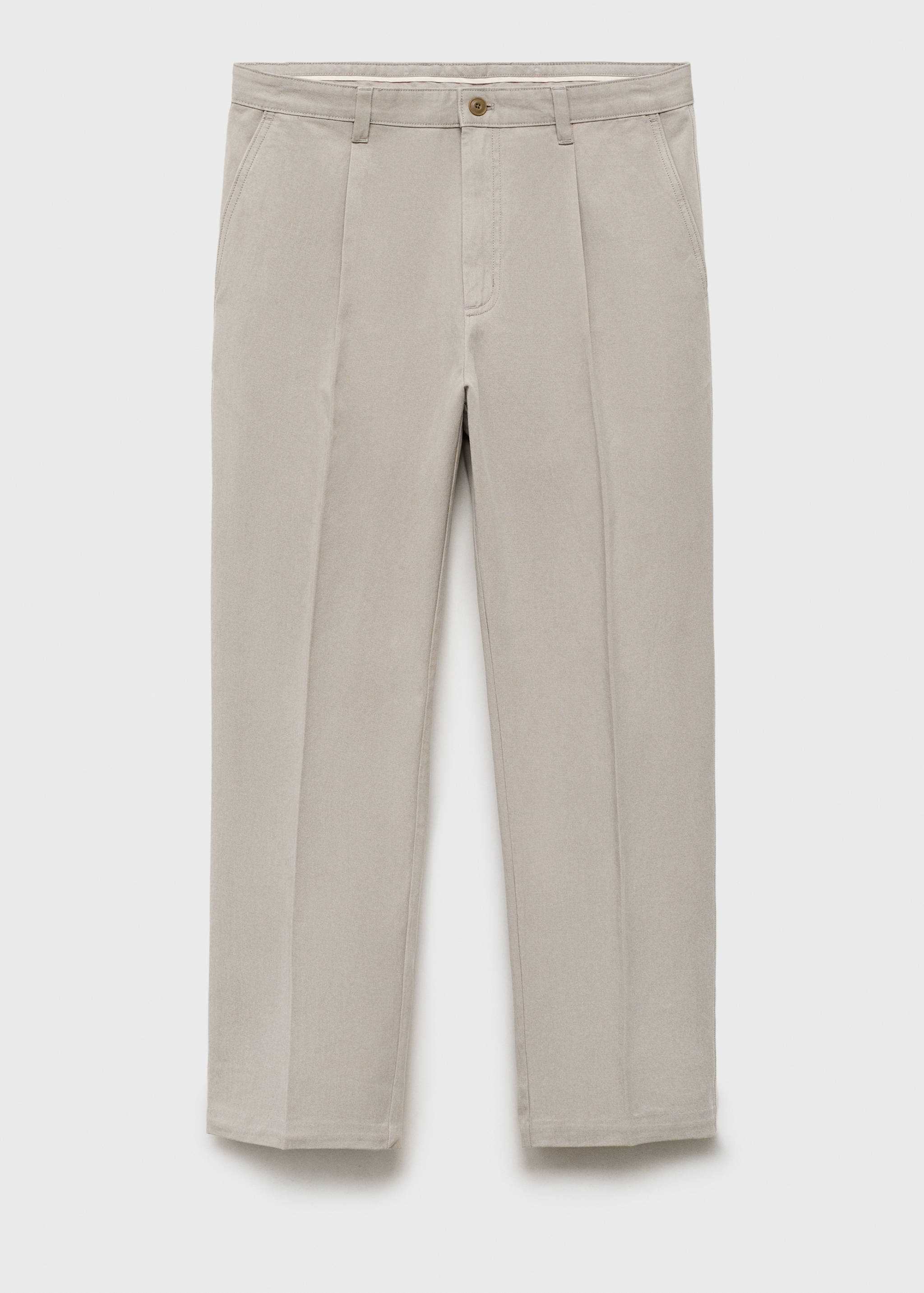 Cotton and lyocell straight-leg pleated pants - Article without model