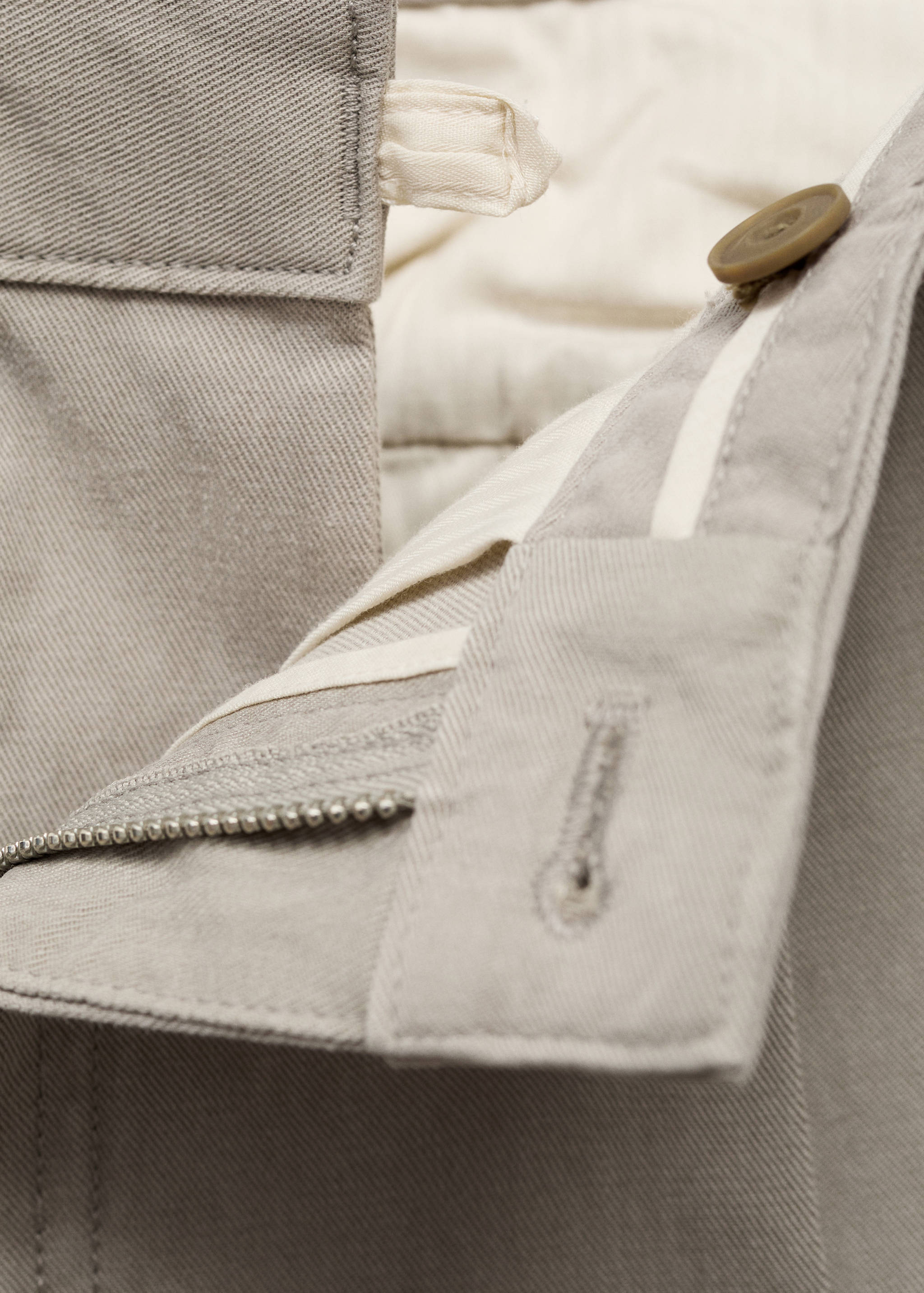 Cotton and lyocell straight-leg pleated pants - Details of the article 0
