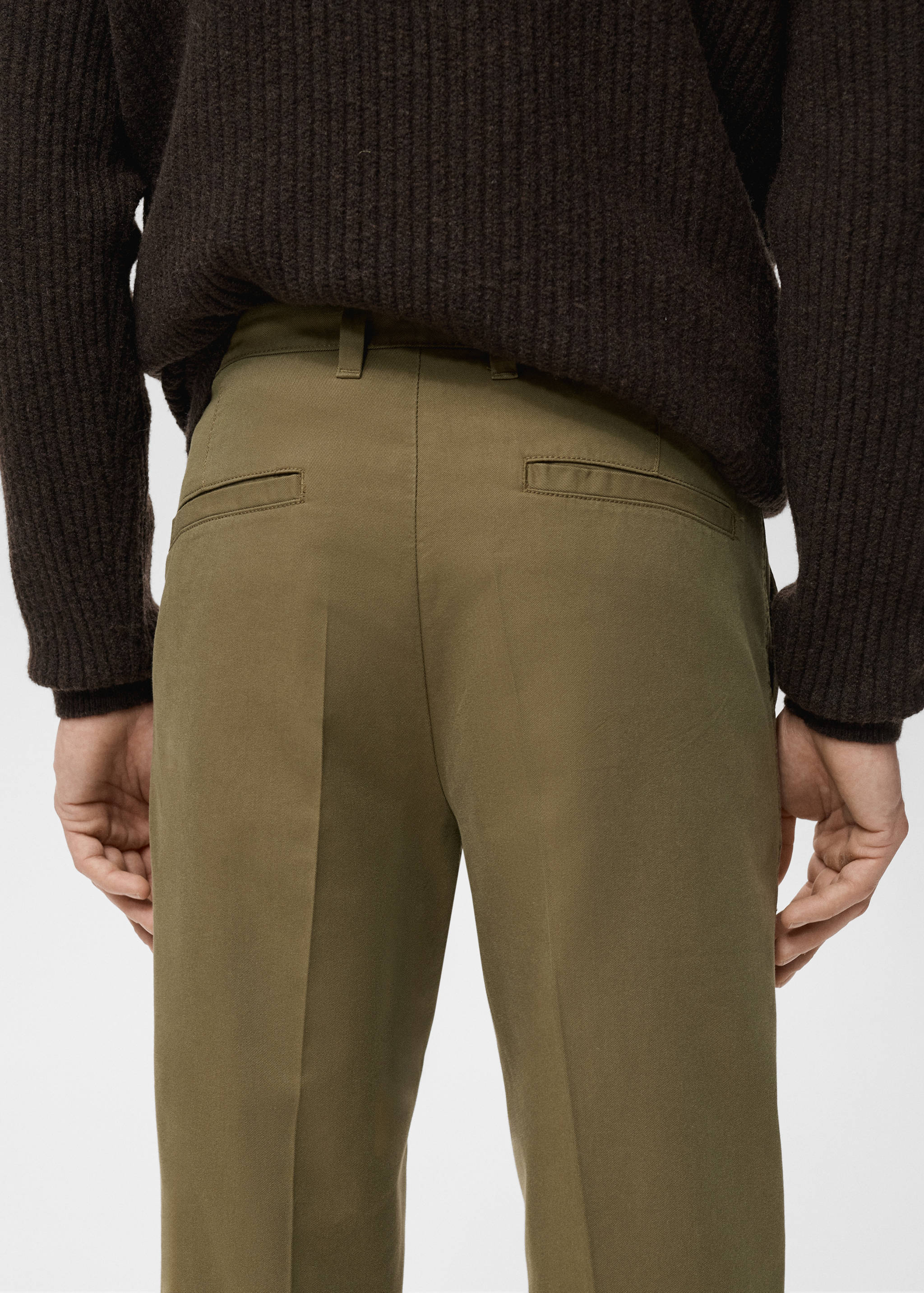 กางเกงขายาวทรงตรงจีบหน้า ผ้าคอตตอนผสมไลโอเซลล์ - รายละเอียดของสินค้า 6