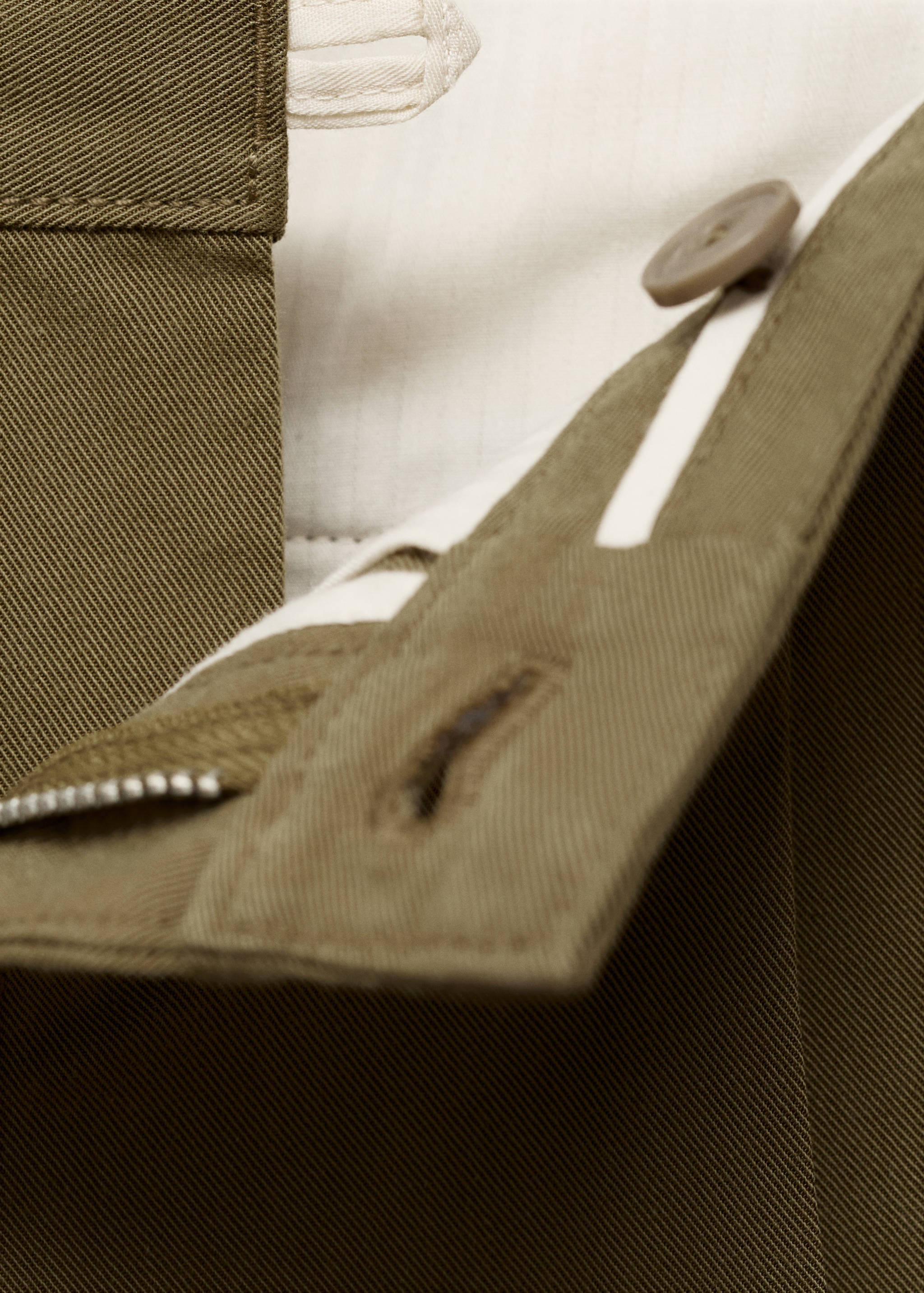 กางเกงขายาวทรงตรงจีบหน้า ผ้าคอตตอนผสมไลโอเซลล์ - รายละเอียดของสินค้า 0