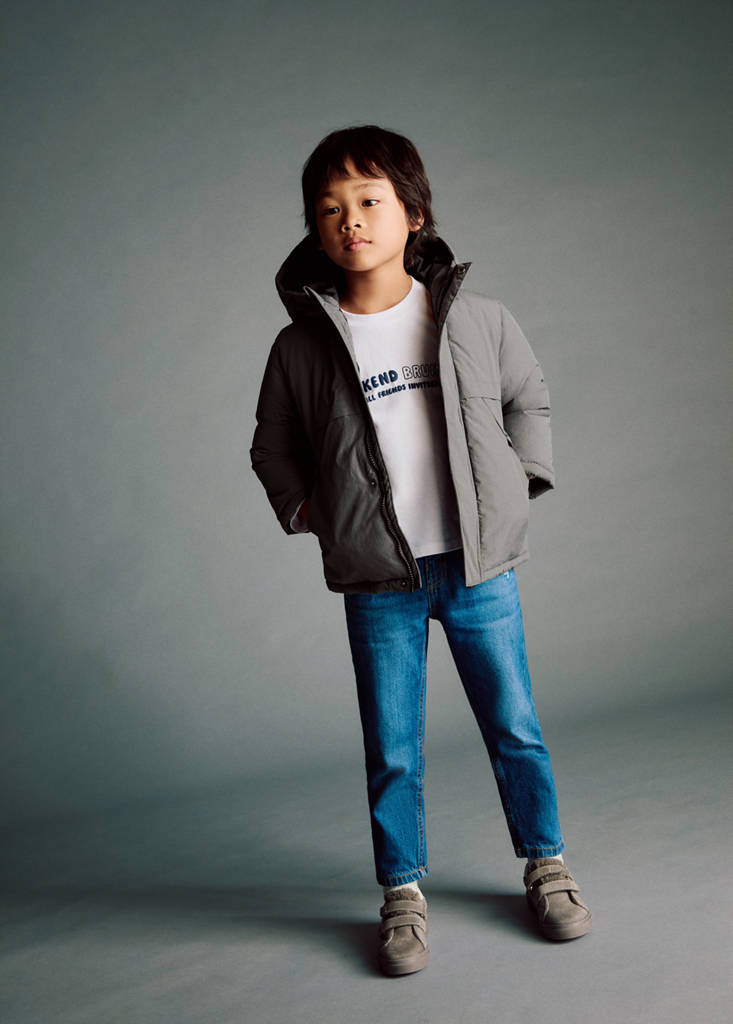 Hood puffer coat — Dark Grey
