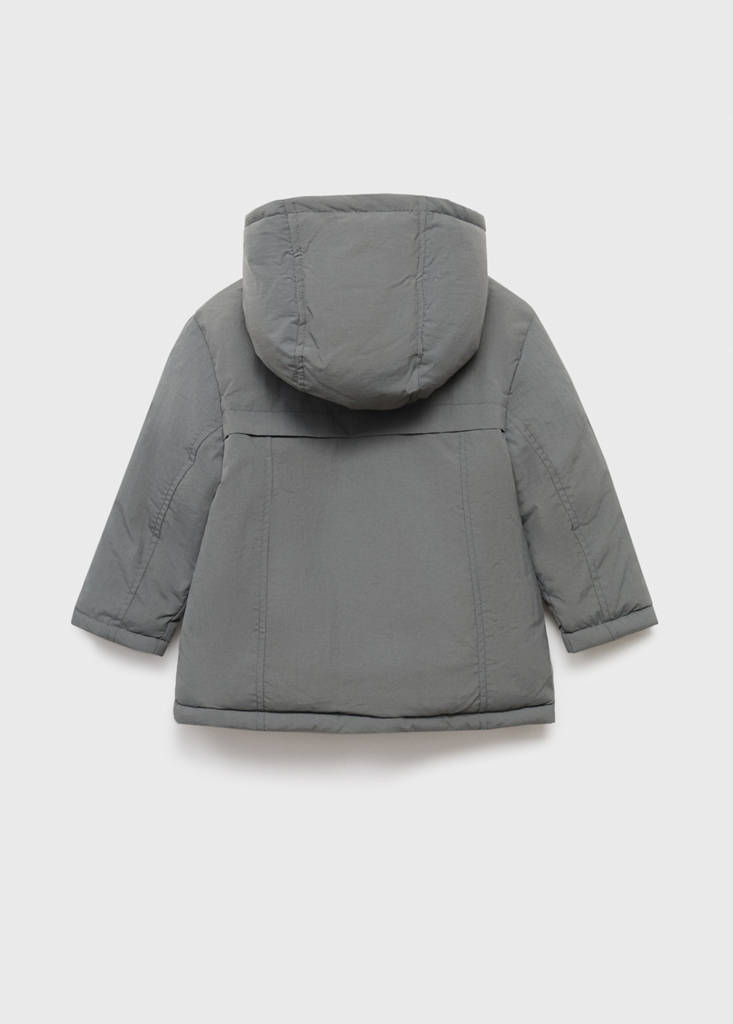 Hood puffer coat — Dark Grey