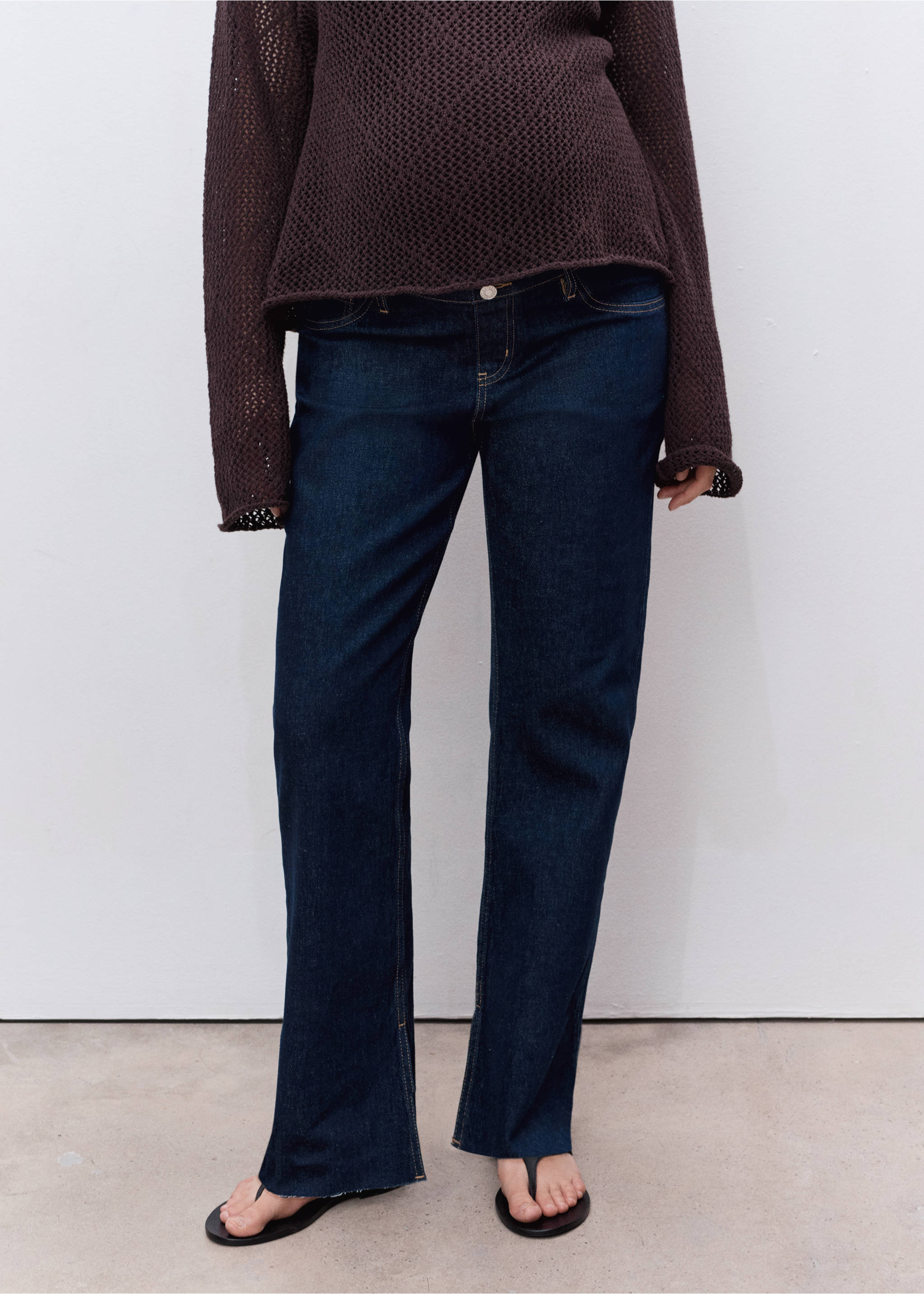 Jean de grossesse droit - Plan moyen, Bleu. Ref: 17015150-00.