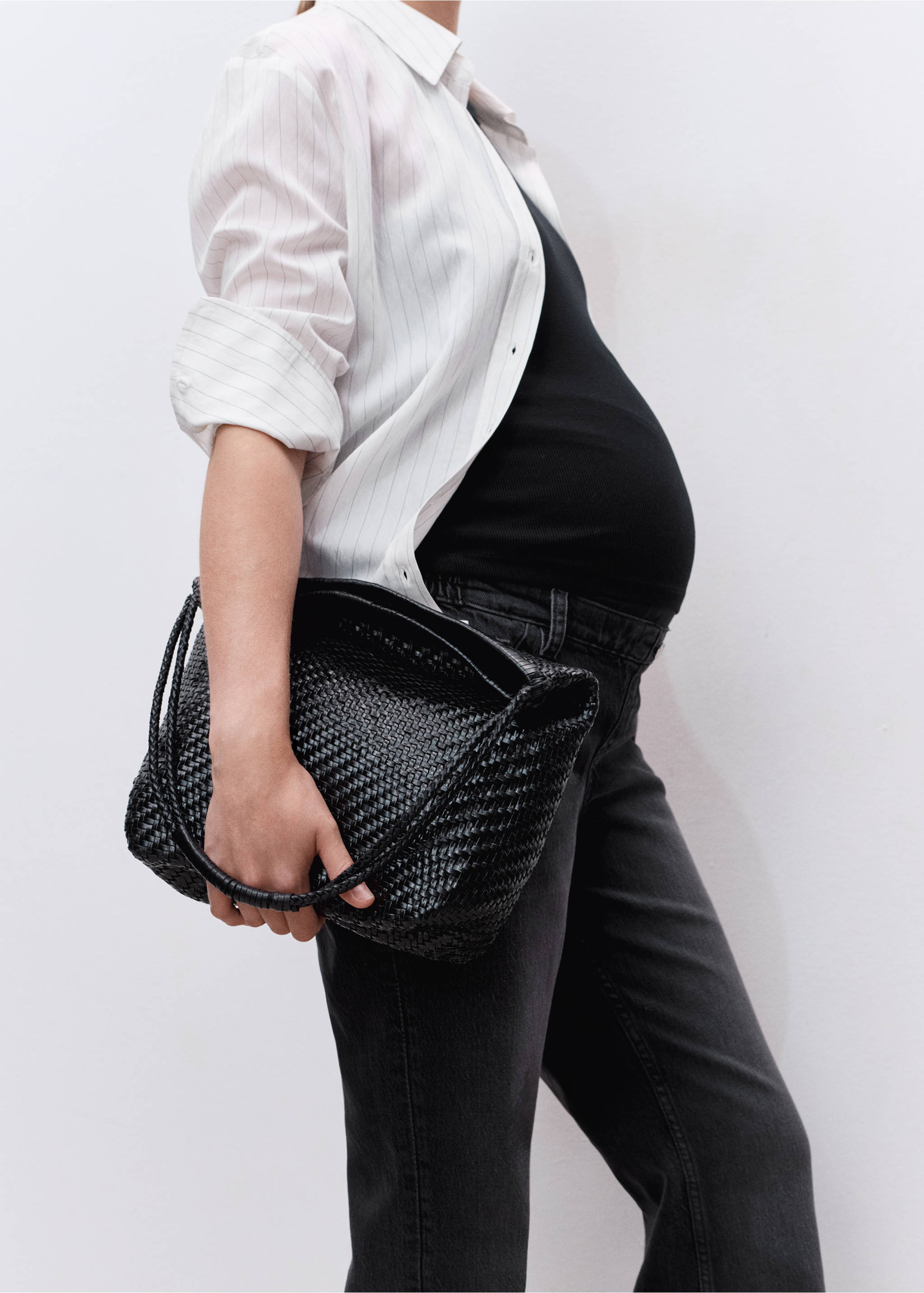 Jean de grossesse droit - Détail de l'article 6, Black denim. Ref: 17015151-00.