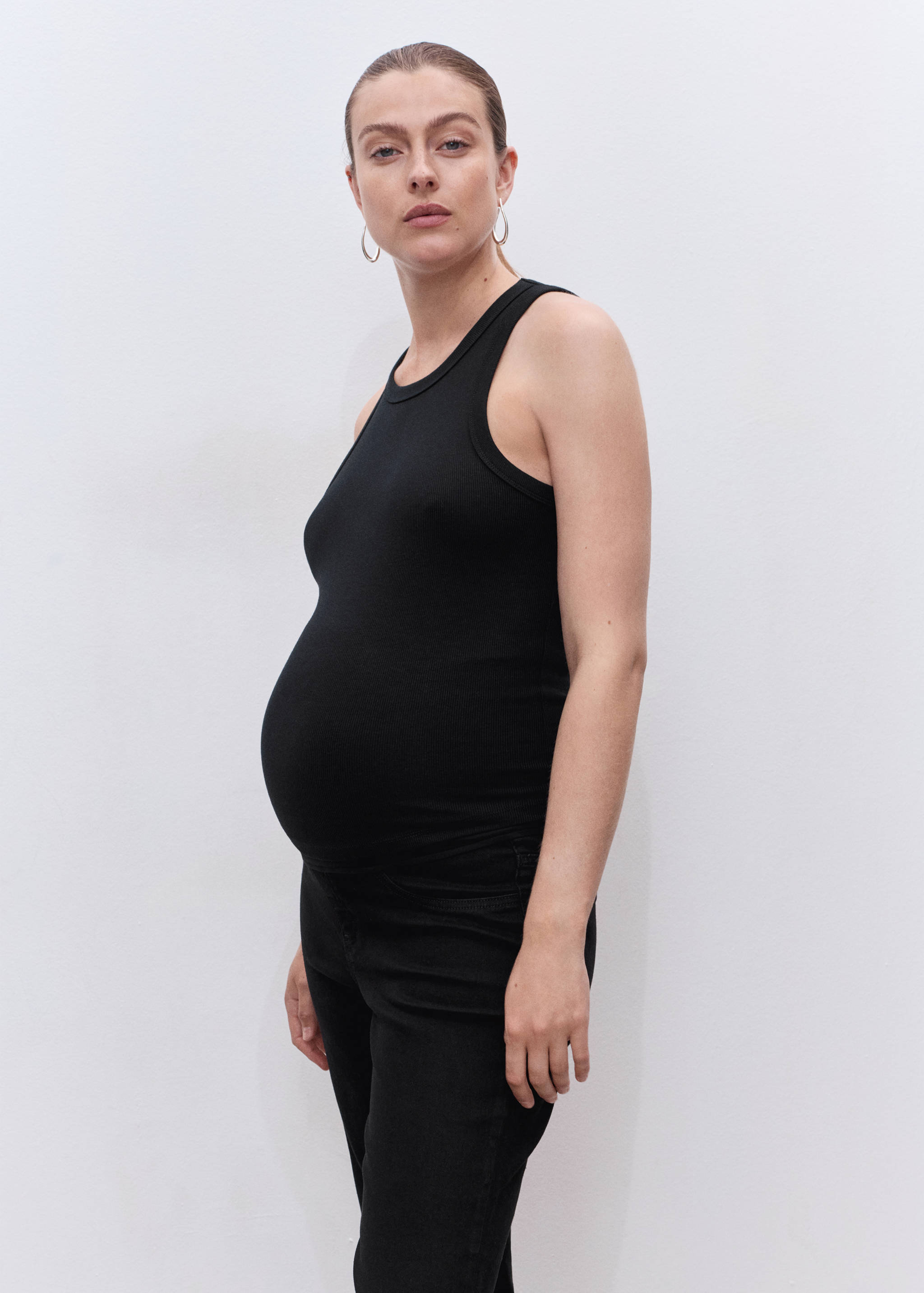 Maternity flared cropped jeans - Details of the article 1