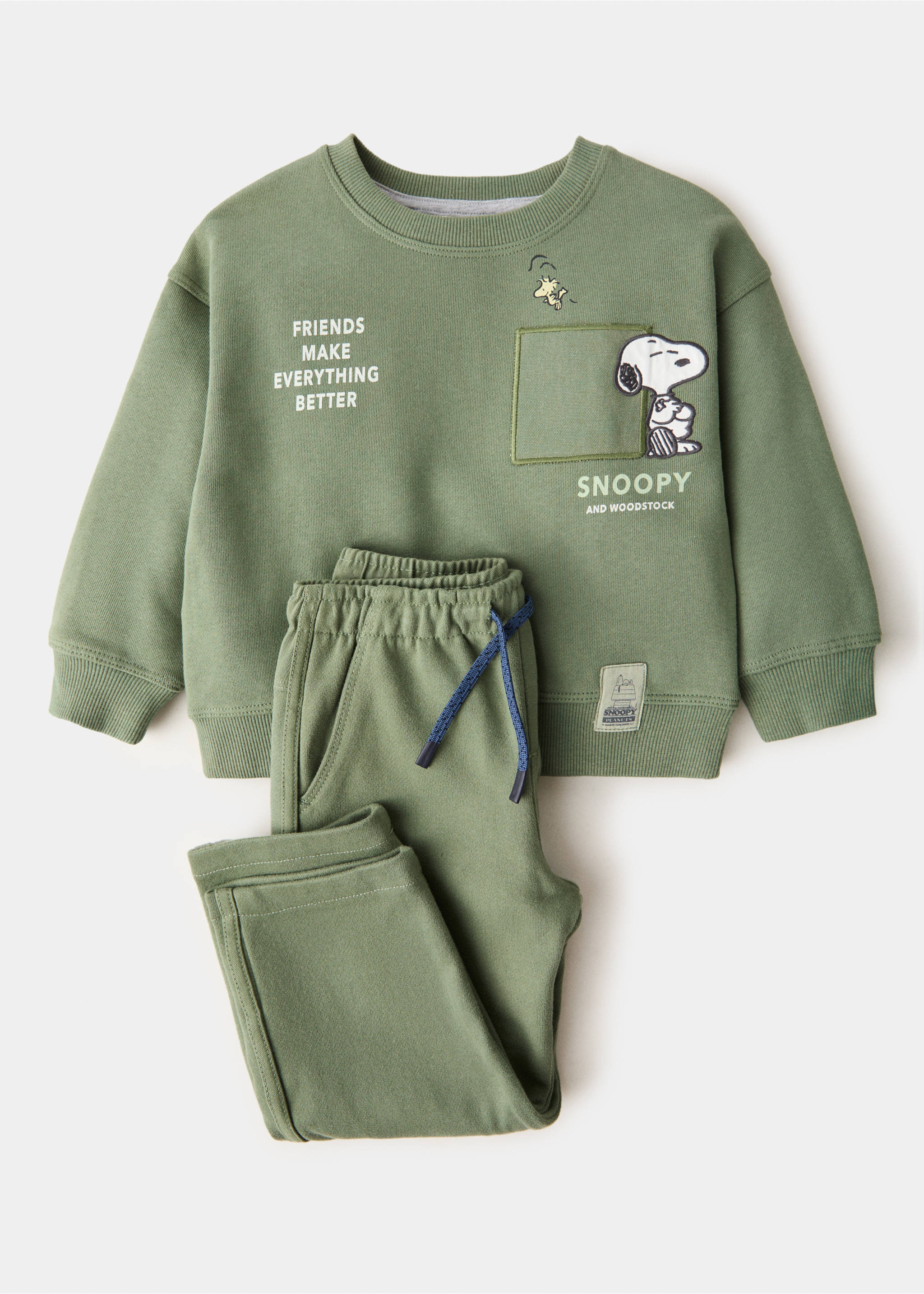 Толстовка с вышивкой Snoopy - Деталь изделия 0, Зеленый. Ref: 17015158-00.