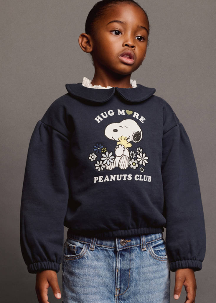 Snoopy-print sweatshirt — Navy