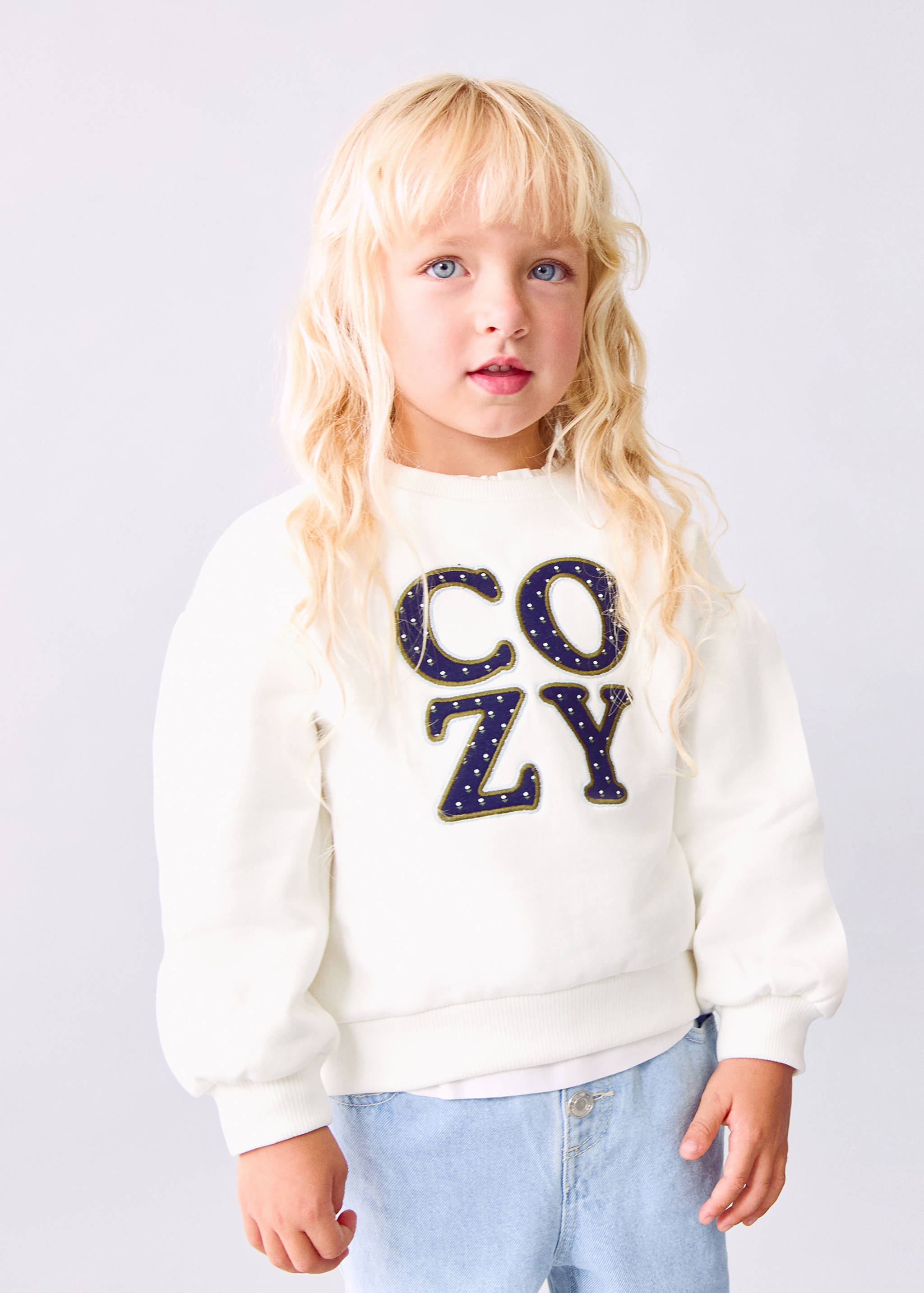 Sweat-shirt broderie florale - Plan général