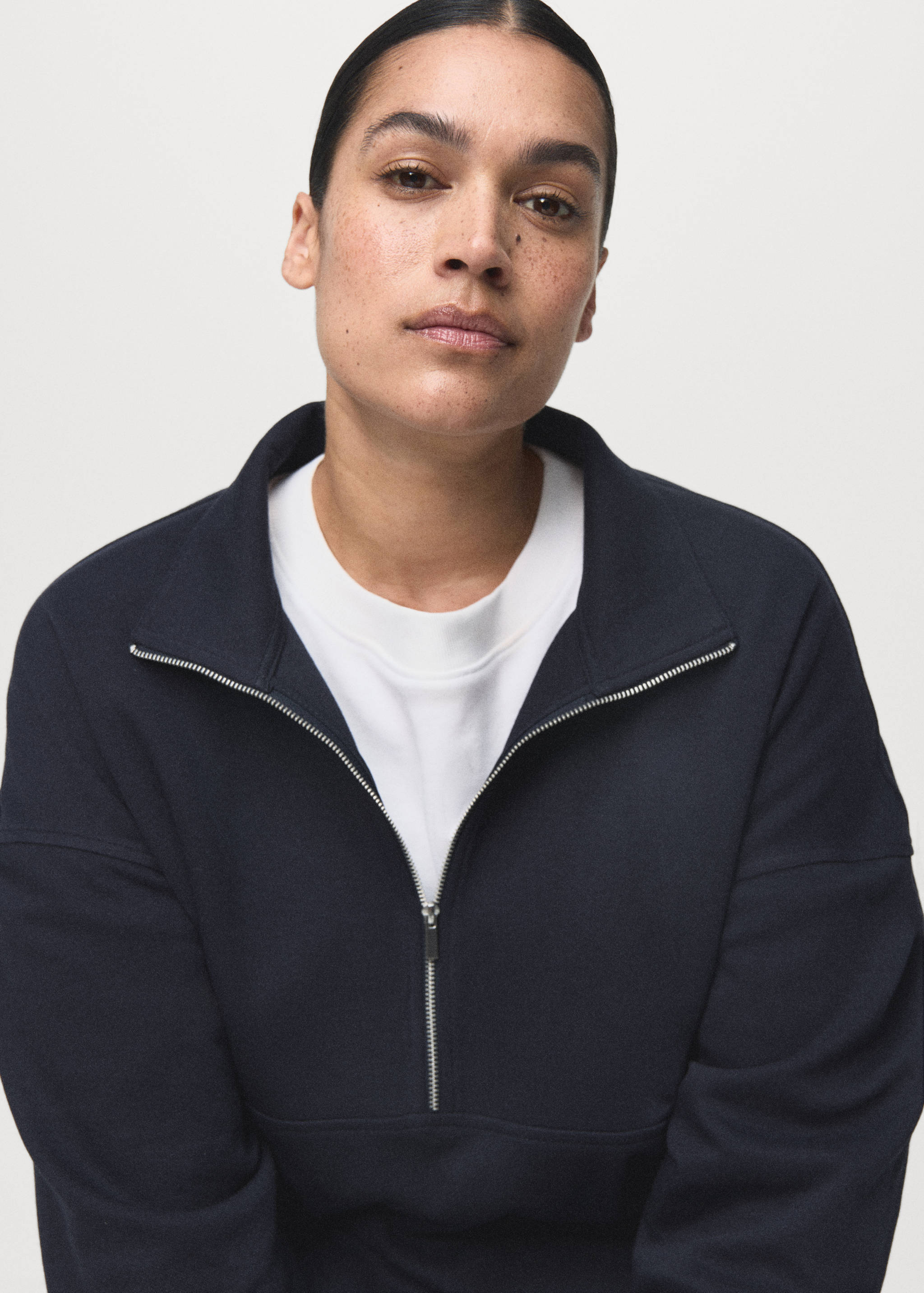 拉链高领卫衣 - null