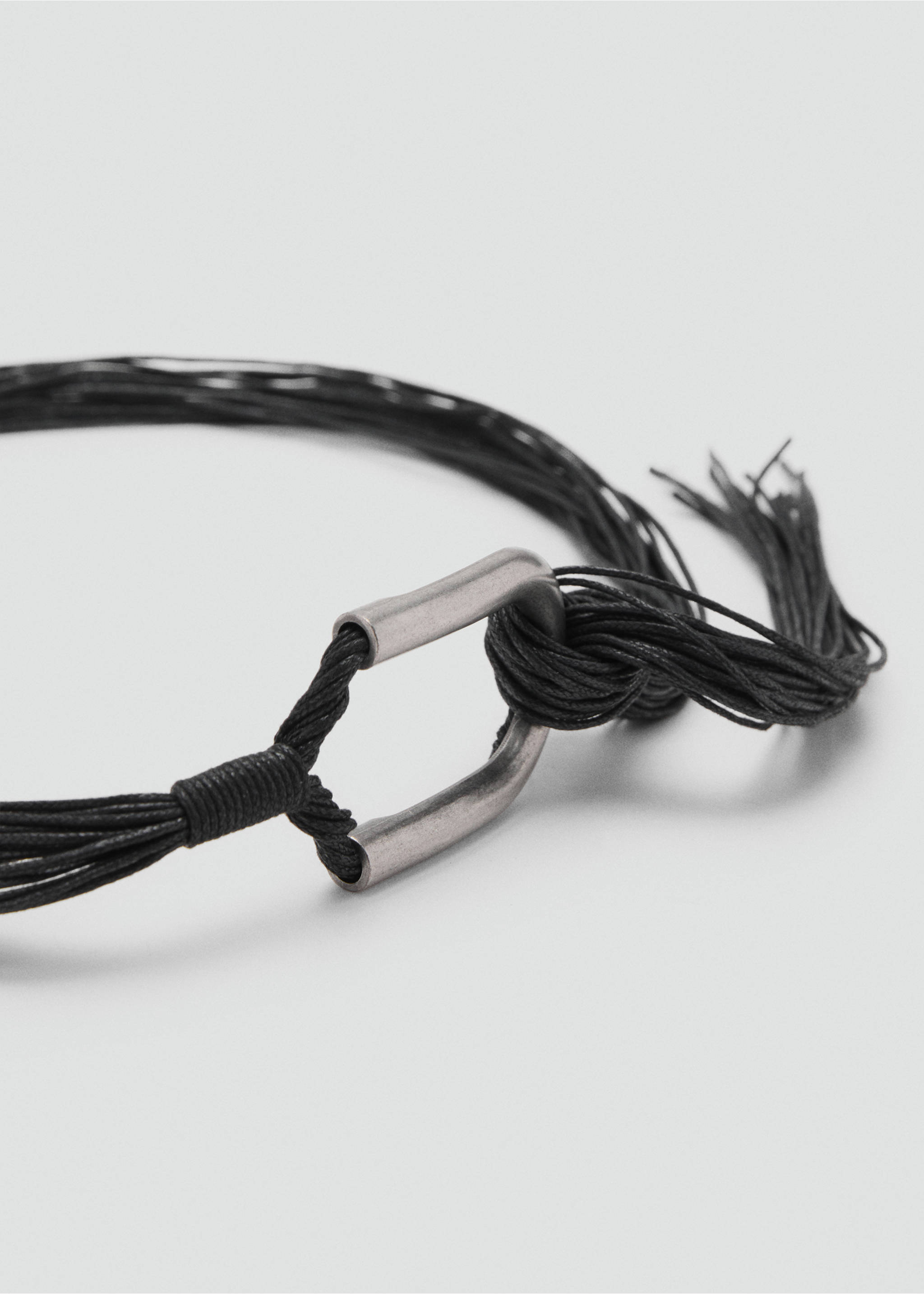 Пояс из веревок с пряжкой - Средний план, Черный. Ref: 17015176-00.