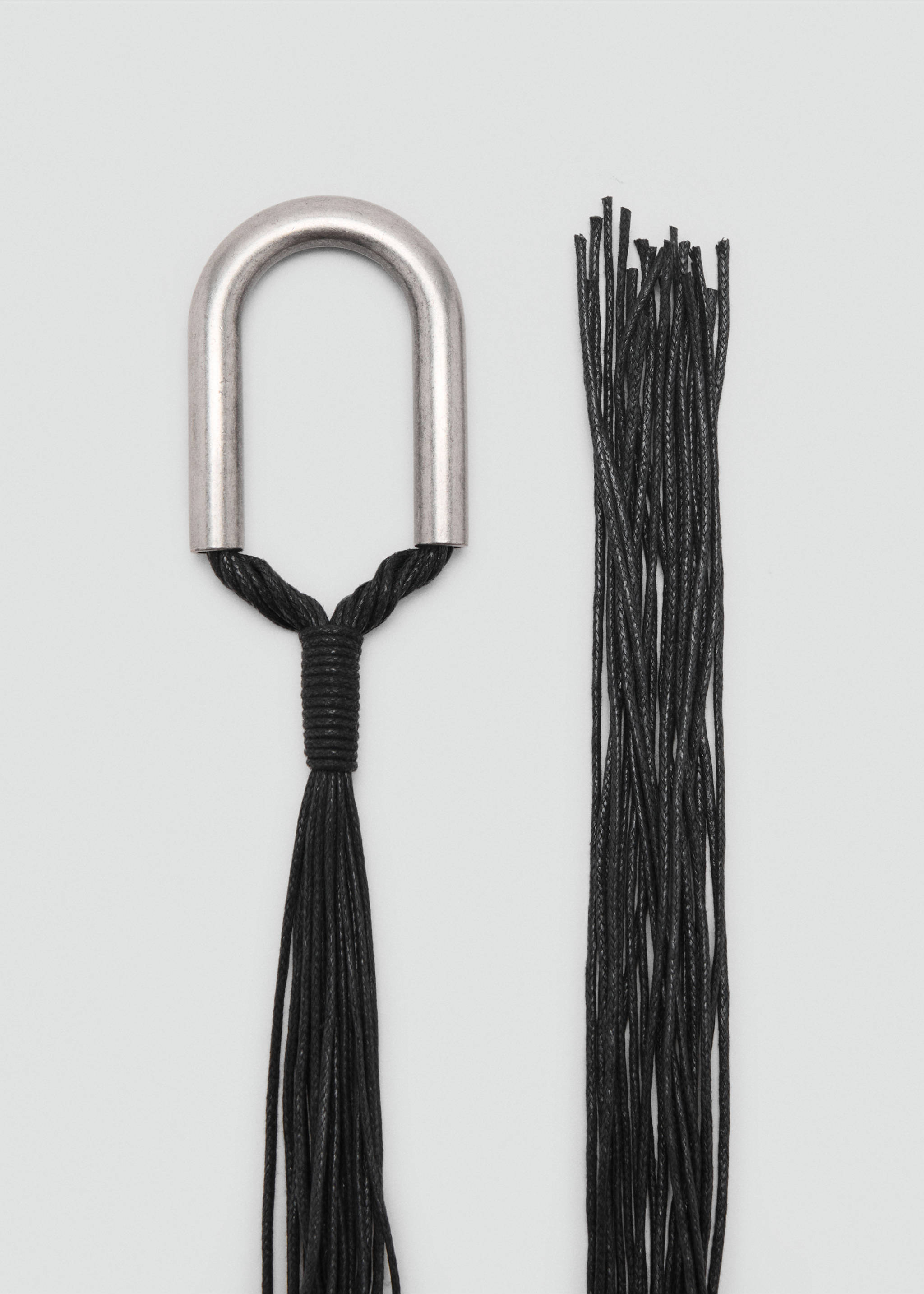 Пояс из веревок с пряжкой - Деталь изделия 1, Черный. Ref: 17015176-00.