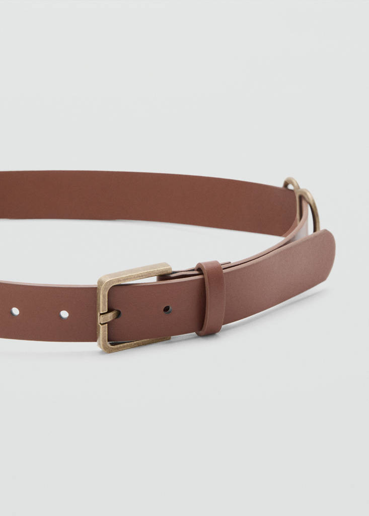 Metallic heart belt — Brown