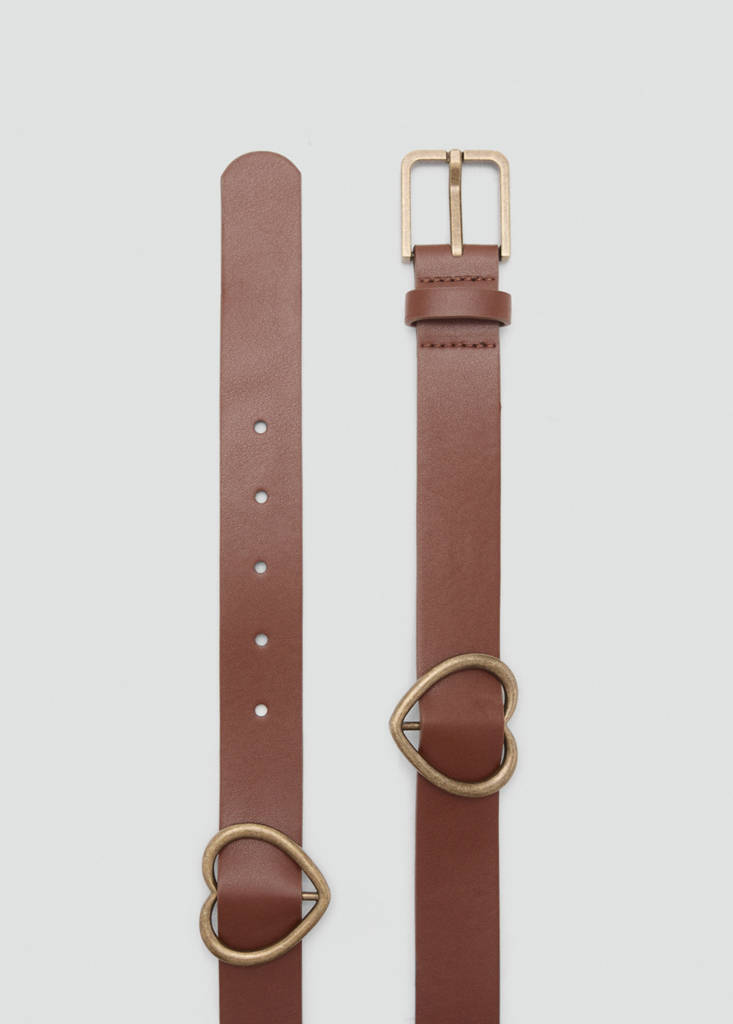 Metallic heart belt — Brown