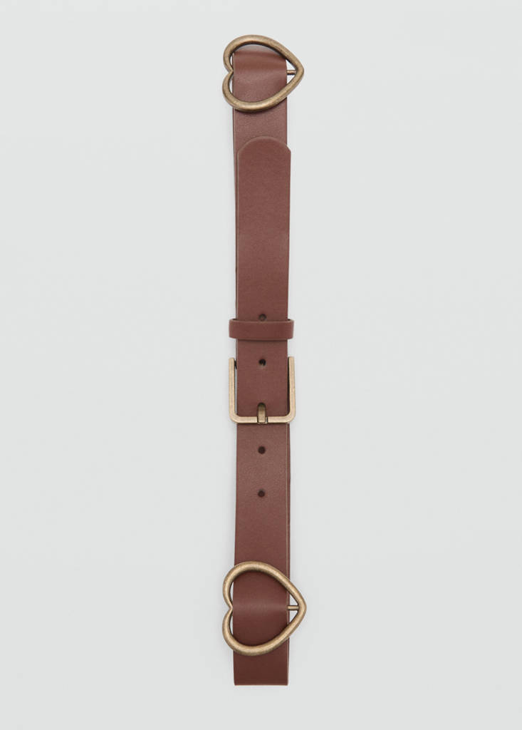 Metallic heart belt — Brown