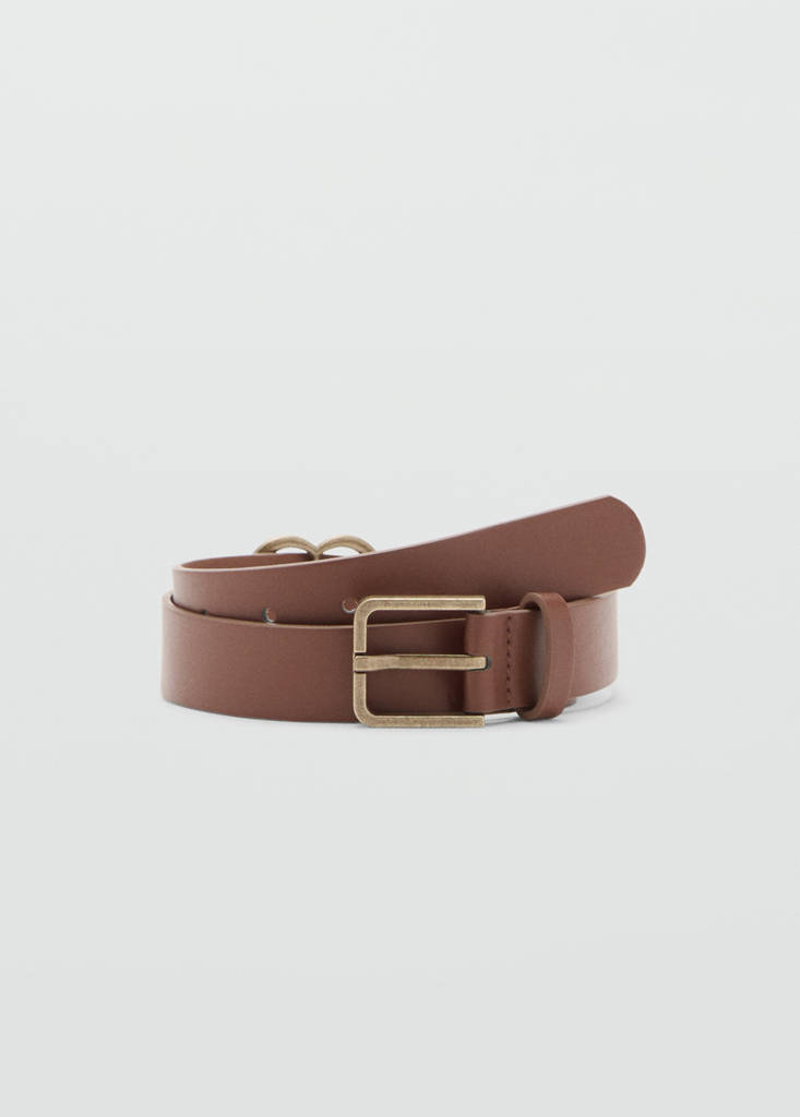 Metallic heart belt — Brown
