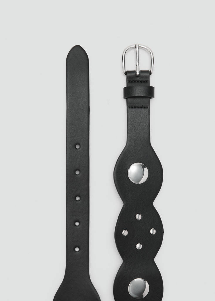 Wide studded belt — Black