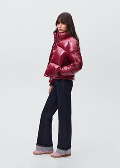 Shiny quilted anorak — Burgundy 5