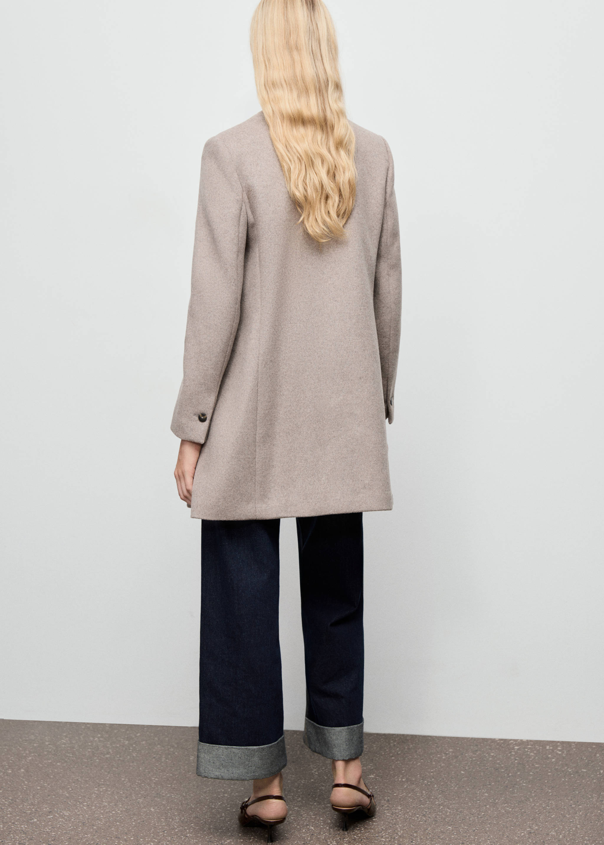 Структурирана вълнено палто с двуредно закопчаване - Обратна страна на артикула