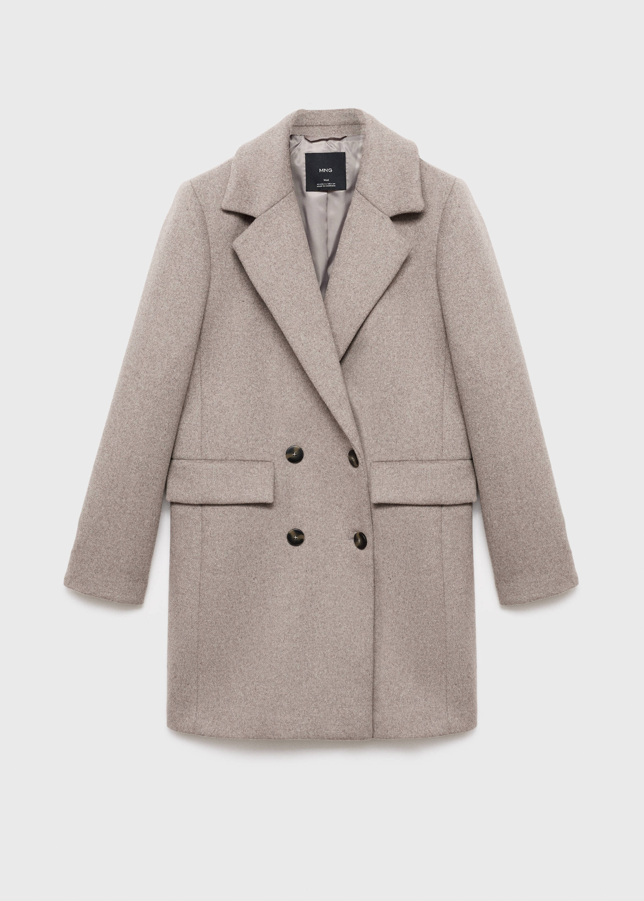 Структурирана вълнено палто с двуредно закопчаване - Артикул без модел