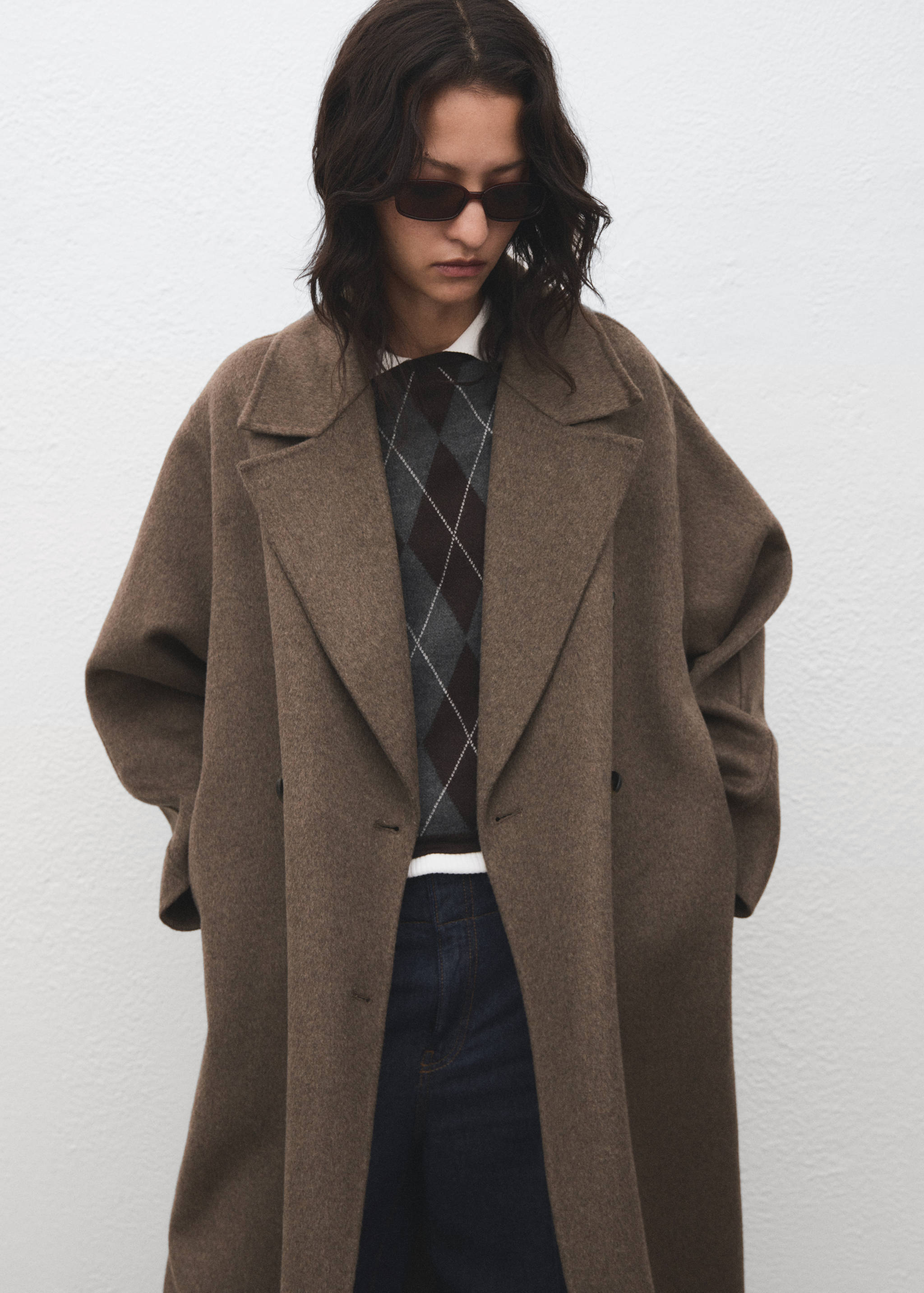 Handmade oversized wool coat - Medium plane
