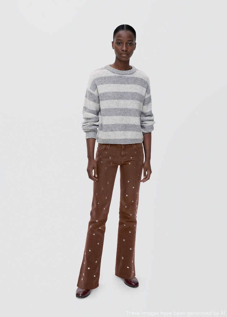 Knit striped sweater — Medium Heather Grey