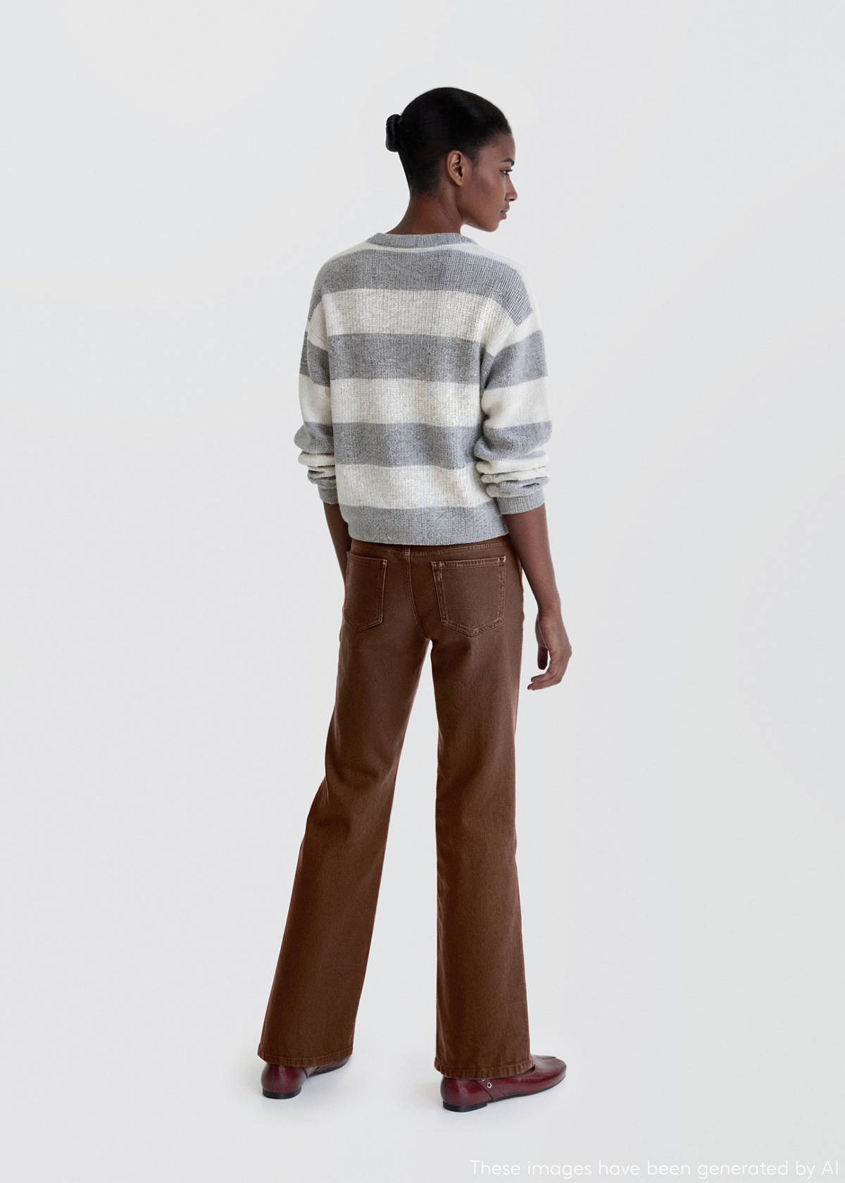 Knit striped sweater — Medium Heather Grey
