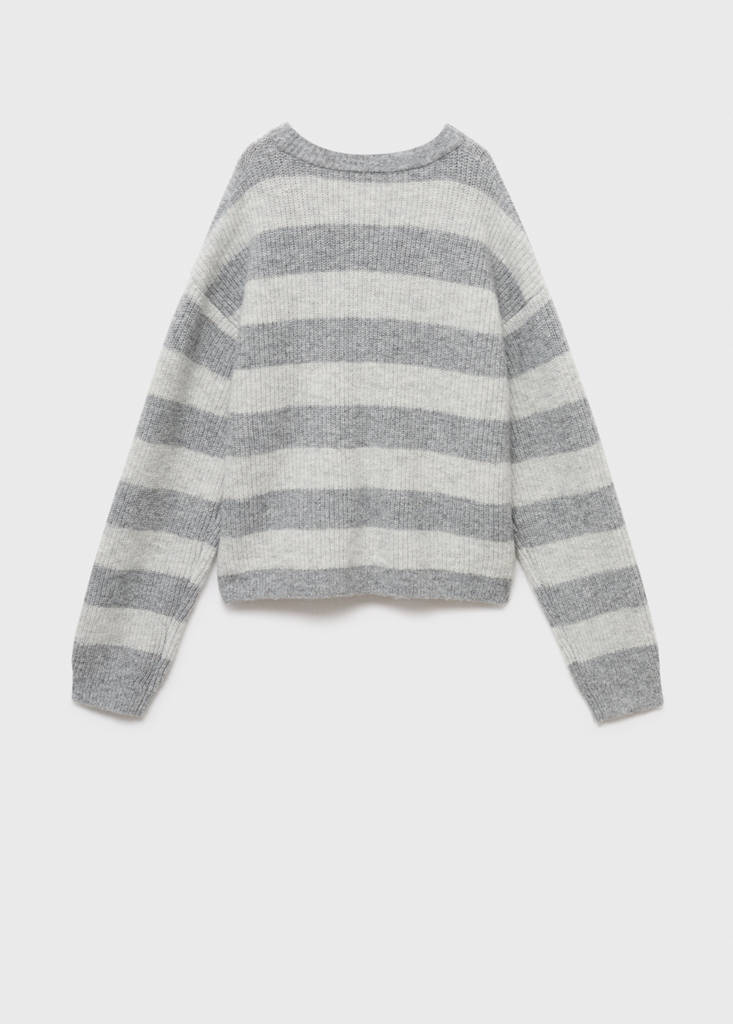 Knit striped sweater — Medium Heather Grey