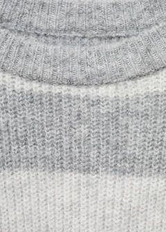 Knit striped sweater — Medium Heather Grey 4