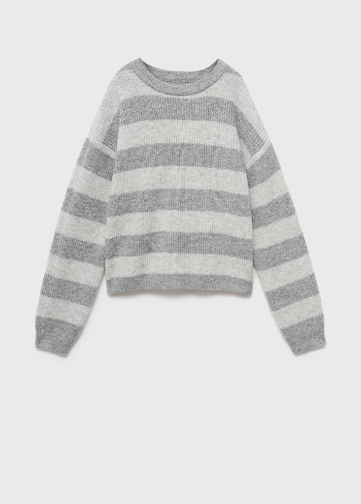 Knit striped sweater — Medium Heather Grey