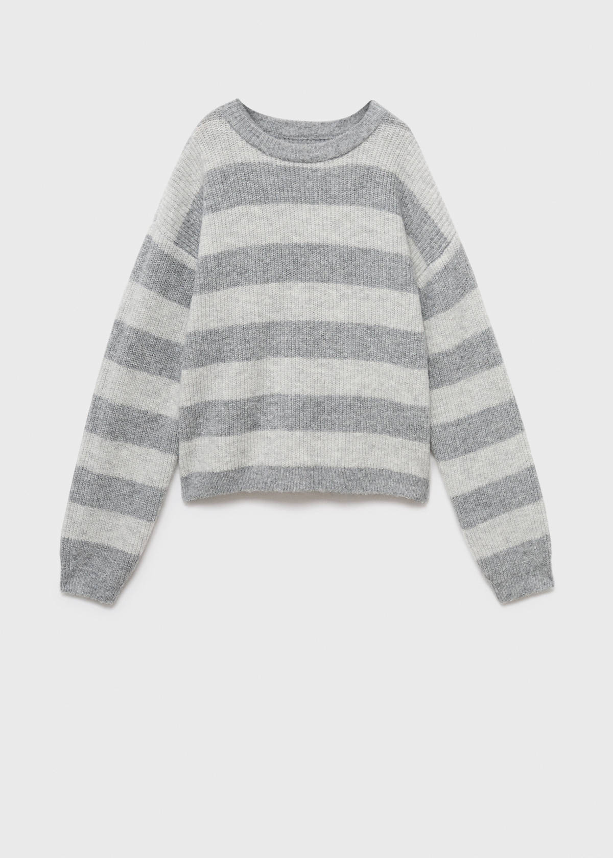 Knit striped sweater — Medium Heather Grey