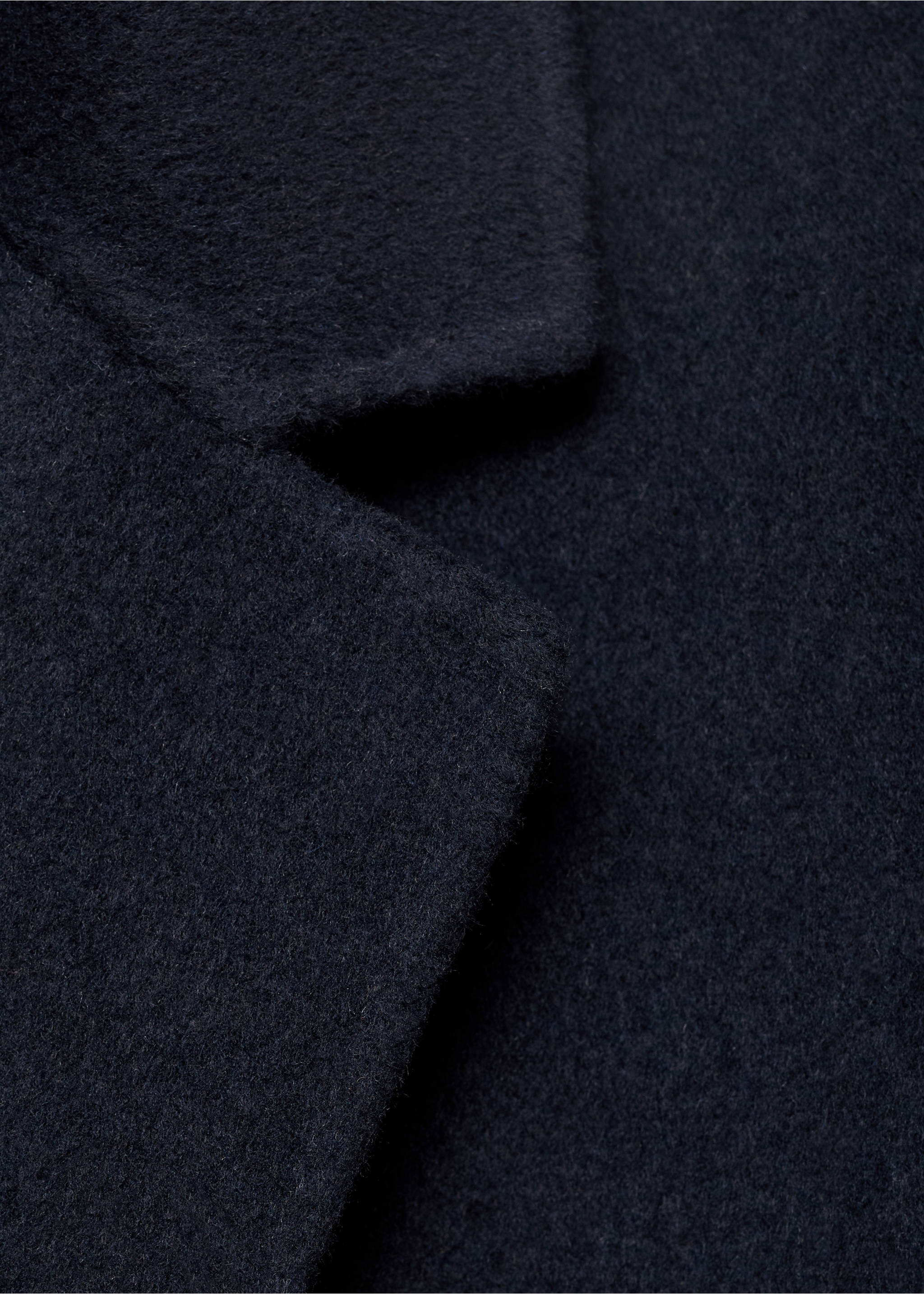 Long wool coat - Details of the article 0, Dark Navy. Ref: 17015799-00.