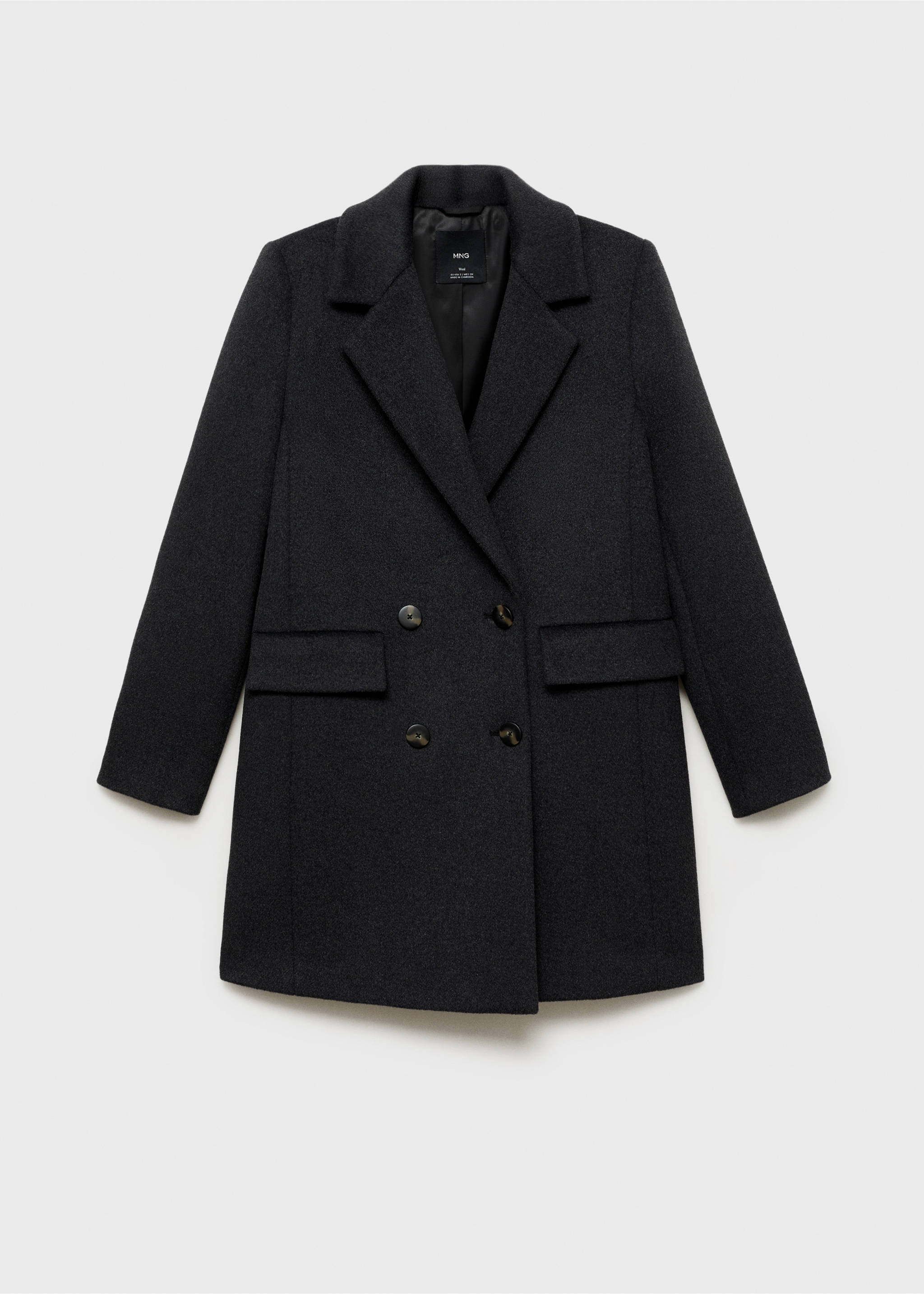 Manteau en laine à double boutonnage - Article sans modèle, Gris. Ref: 17015800-00.