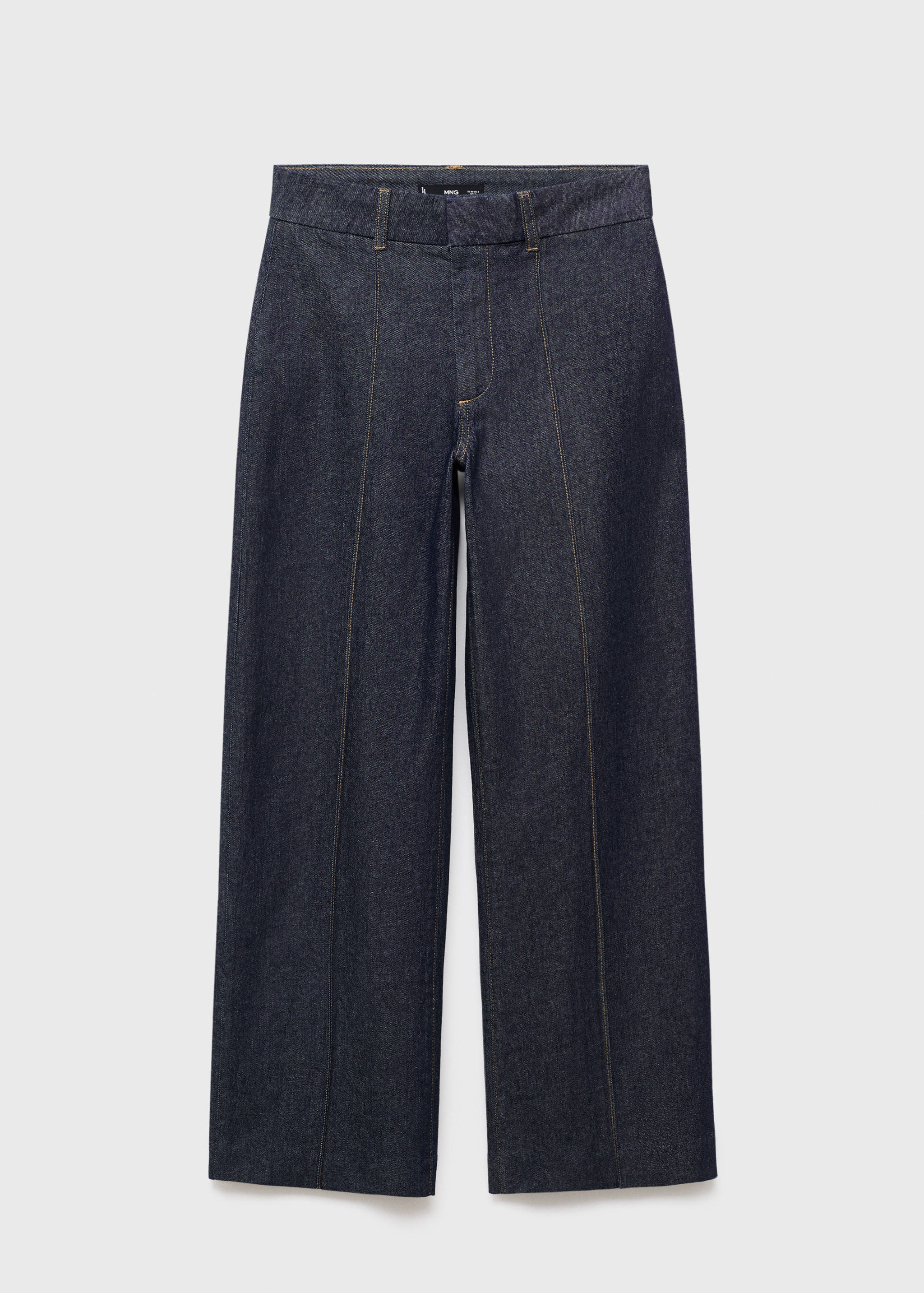 High-waisted culotte jeans with stitching - Article without model