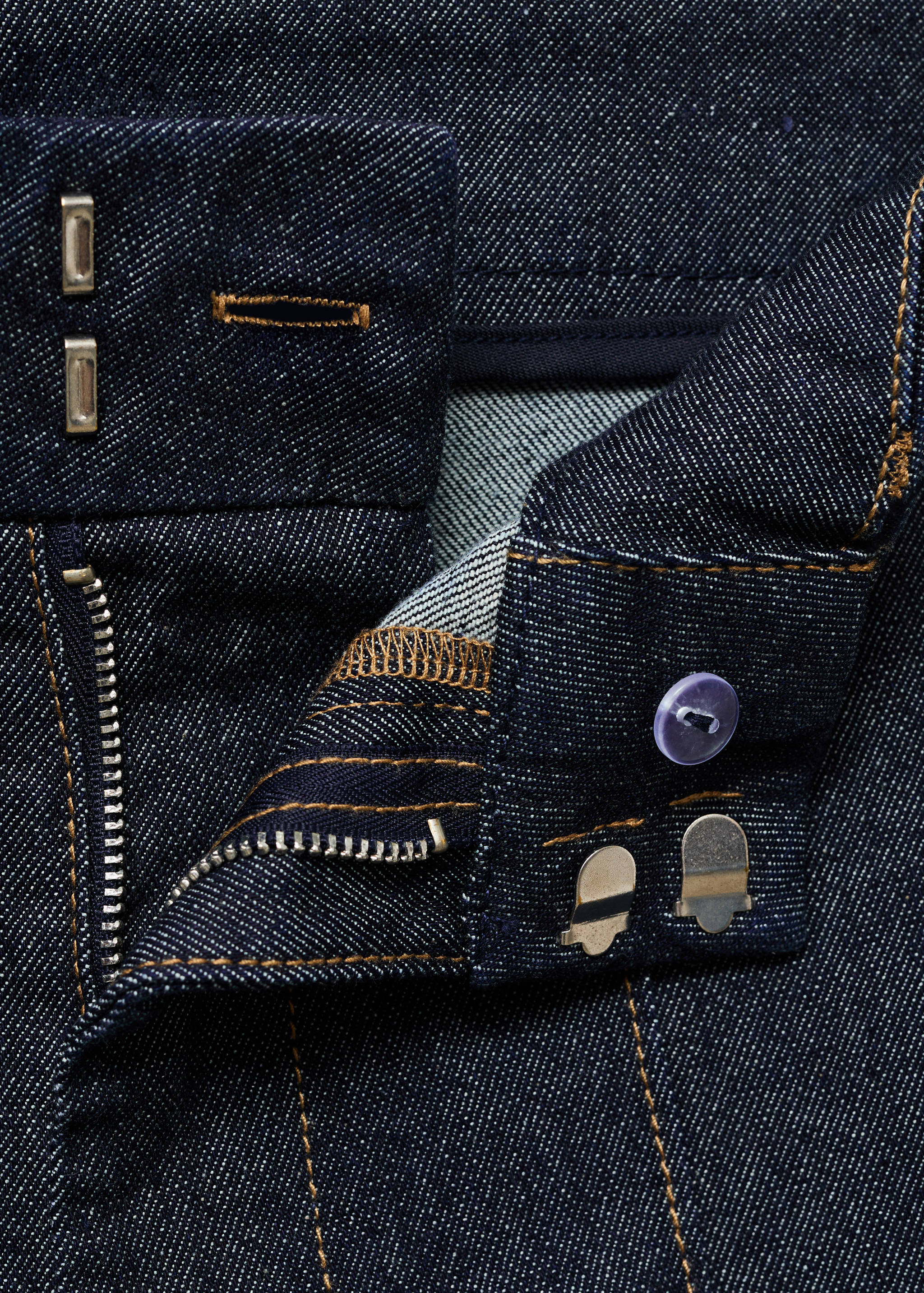 High-waisted culotte jeans with stitching - Details of the article 8